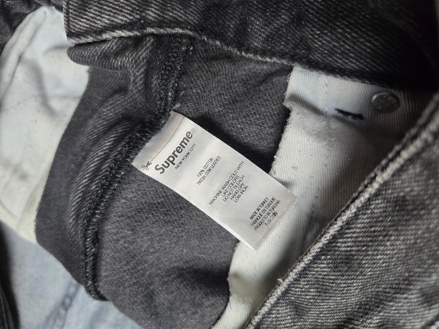 RARE Supreme 2-Tone Panelled Denim Jeans (34x31)