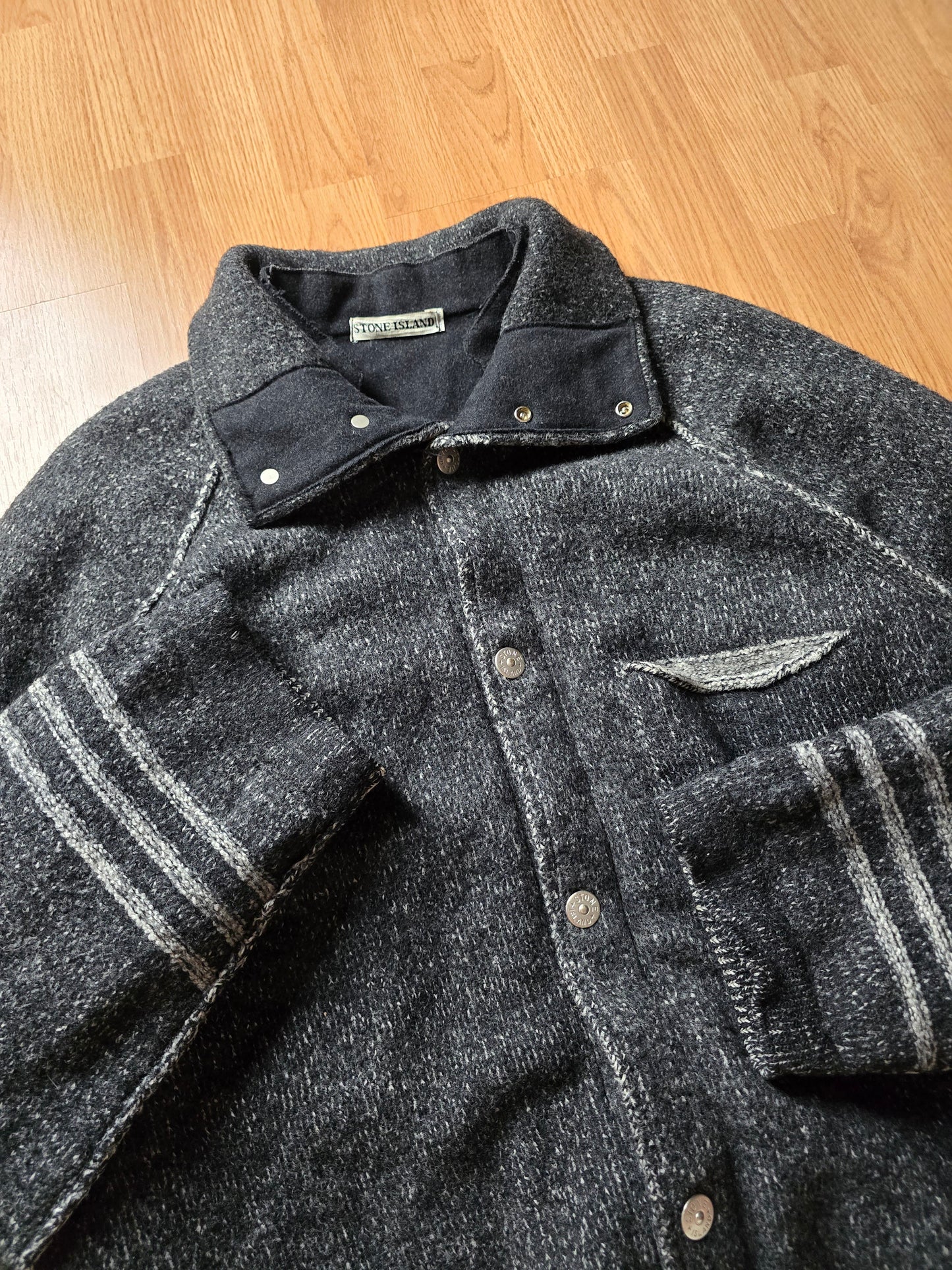 RARE Stone Island AW99 Heavyweight Wool Coat With Removable Dutch Rope Liner (XL)