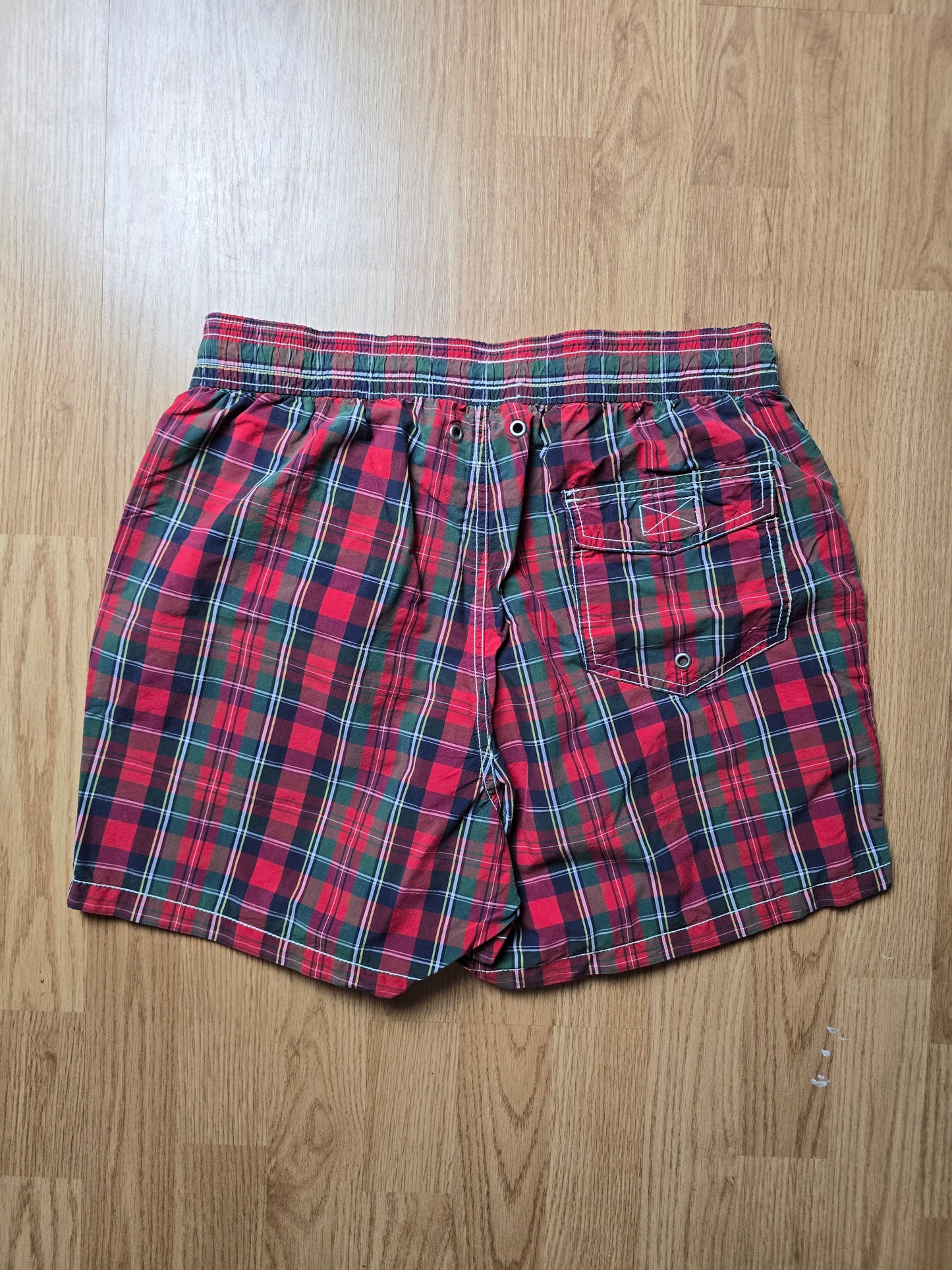 00s Ralph Lauren Big Pony Plaid Swim Shorts (M)