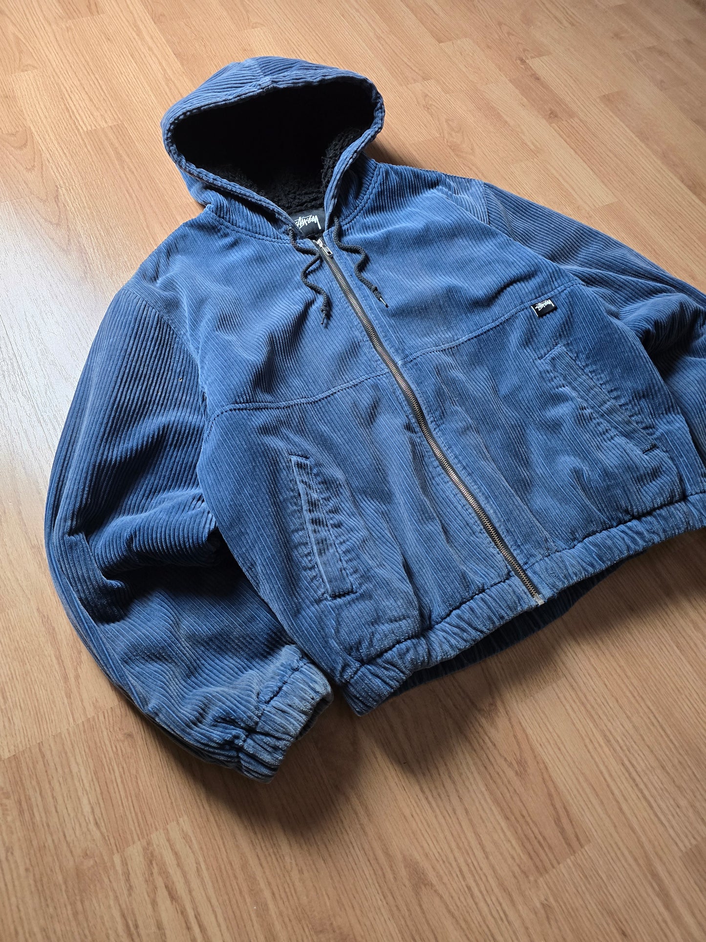 Stussy 'Wide Wale' Sherpa Lined Cord Work Jacket (L)