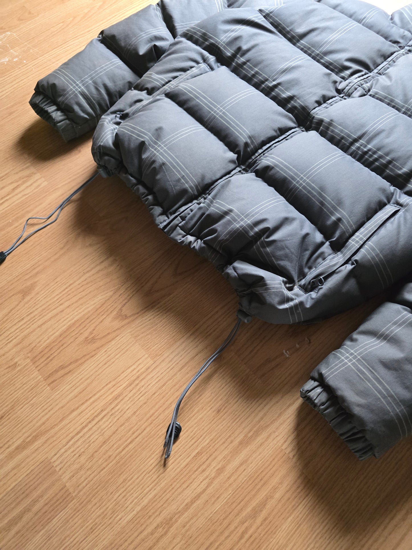 Vintage Stussy Micro Plaid Down Puffer Jacket (L)