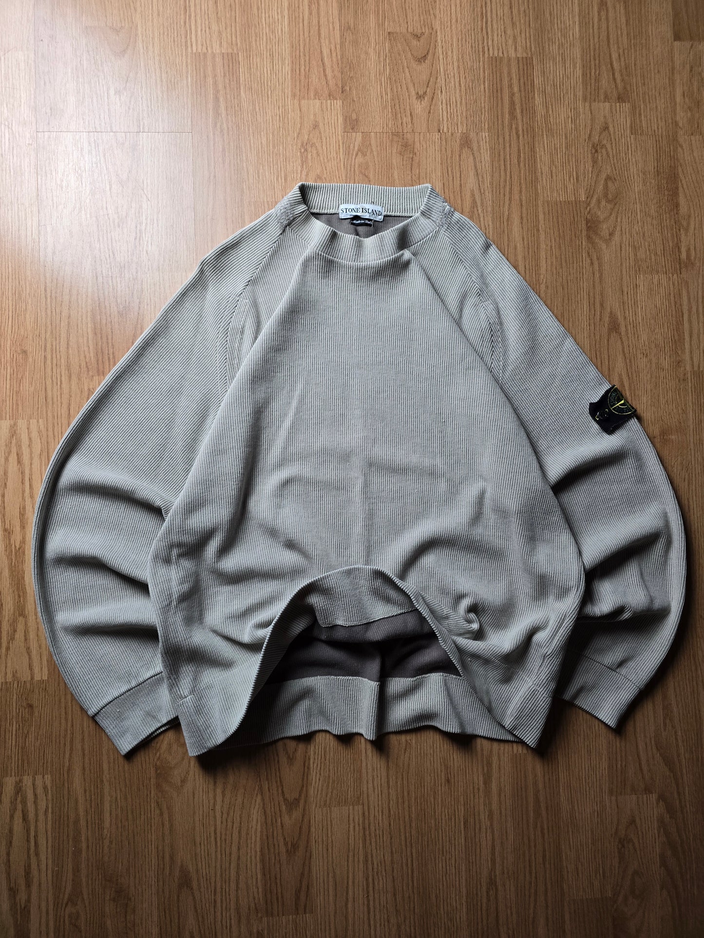 Vintage Stone Island 2001 Ribbed Cotton Sweater (XL)