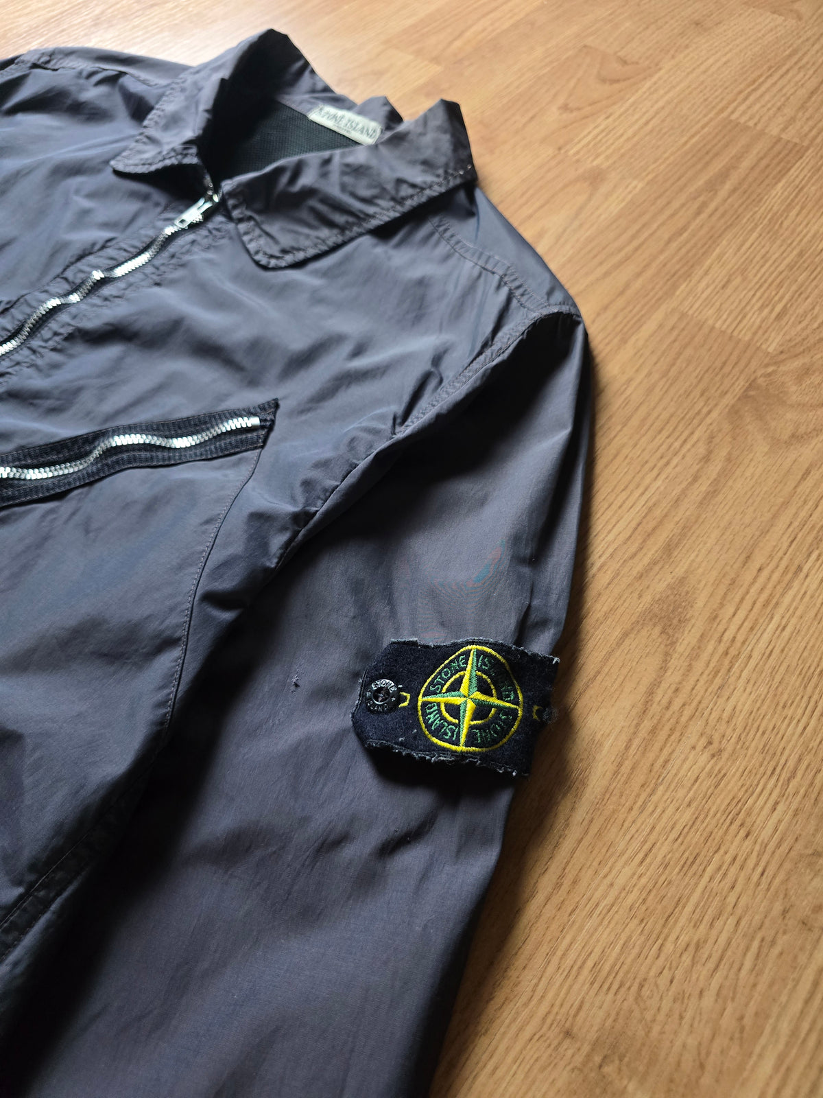 Vintage Stone Island Resined Cotton-Nylon Utility Overshirt (XL/2XL)