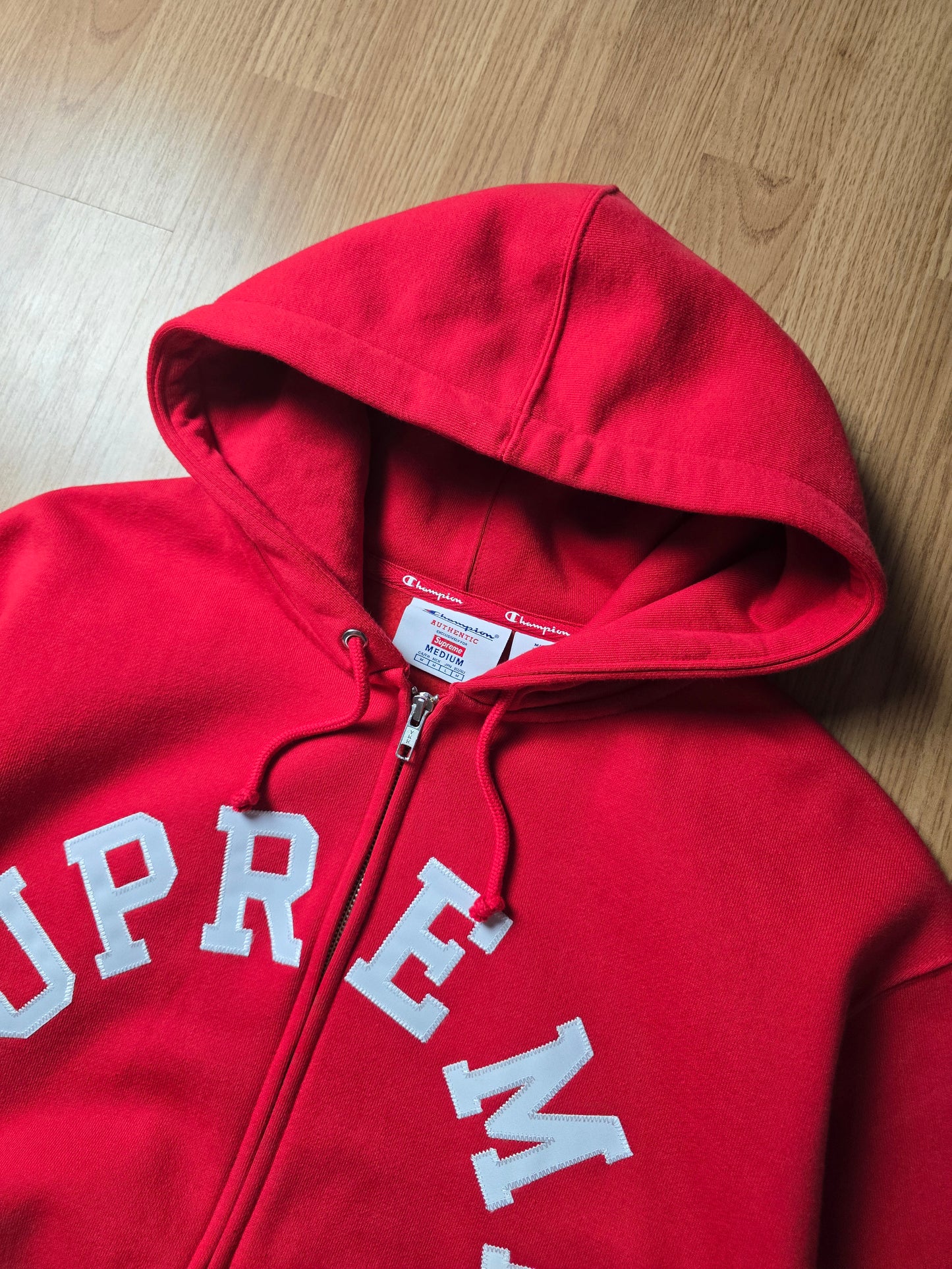 Supreme x Champion Arc Logo Zip Up Hoodie (M)
