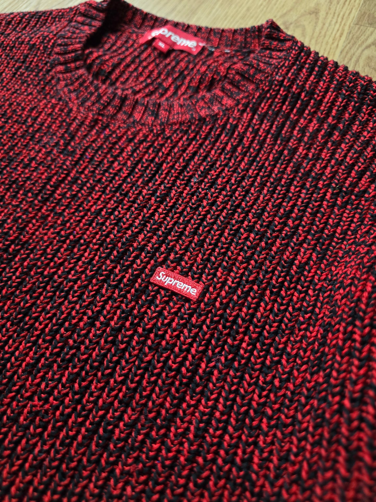 Supreme Melange Rib Knit Sweater  (L)