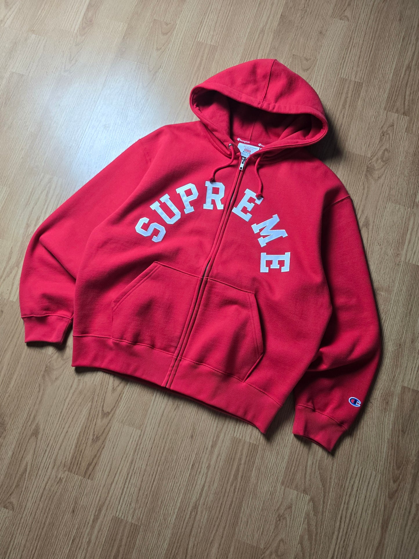 Supreme x Champion Arc Logo Zip Up Hoodie (M)