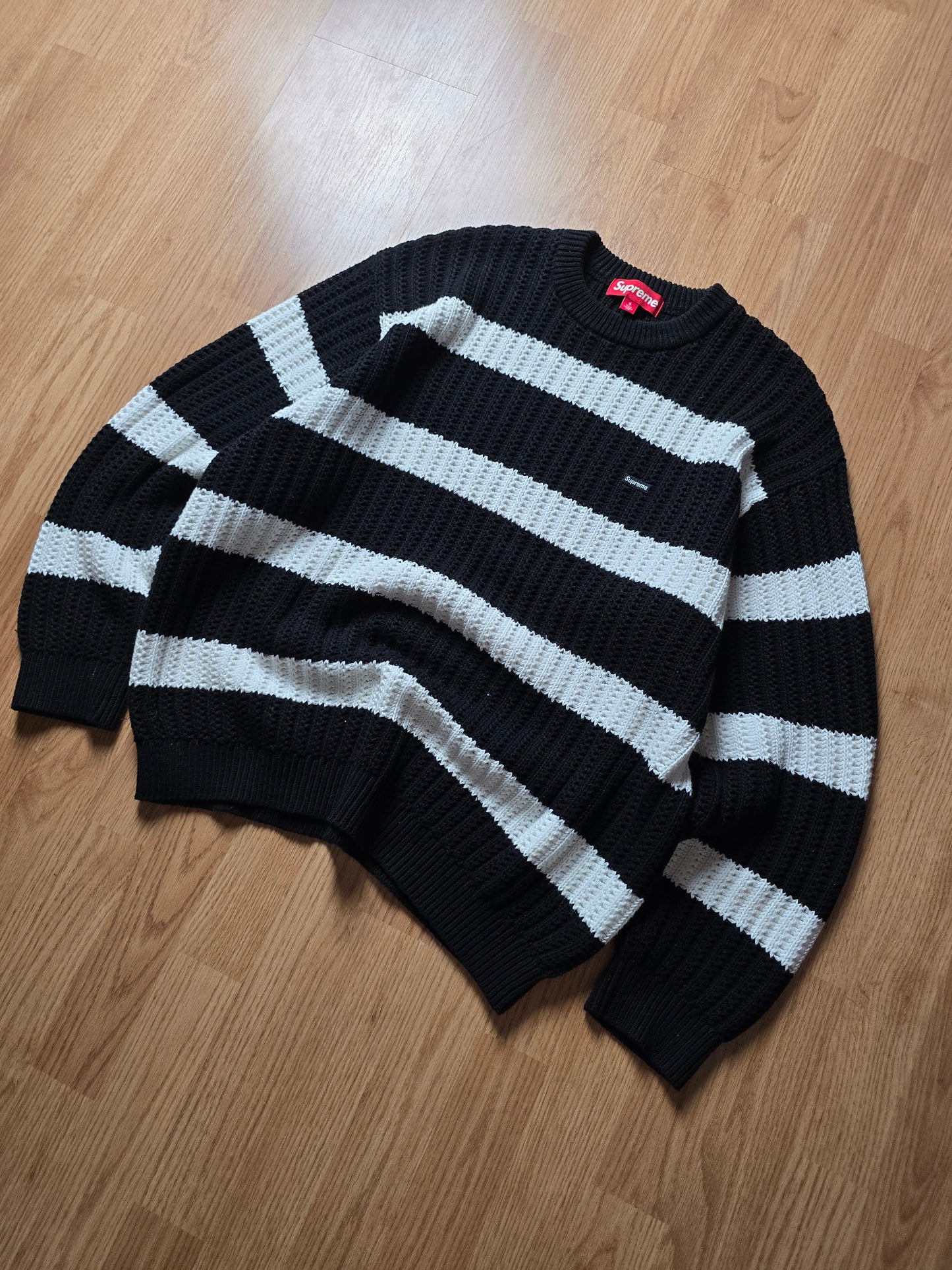 Supreme Loose Gauge Small Box Stripe Knit Sweater (S/M)