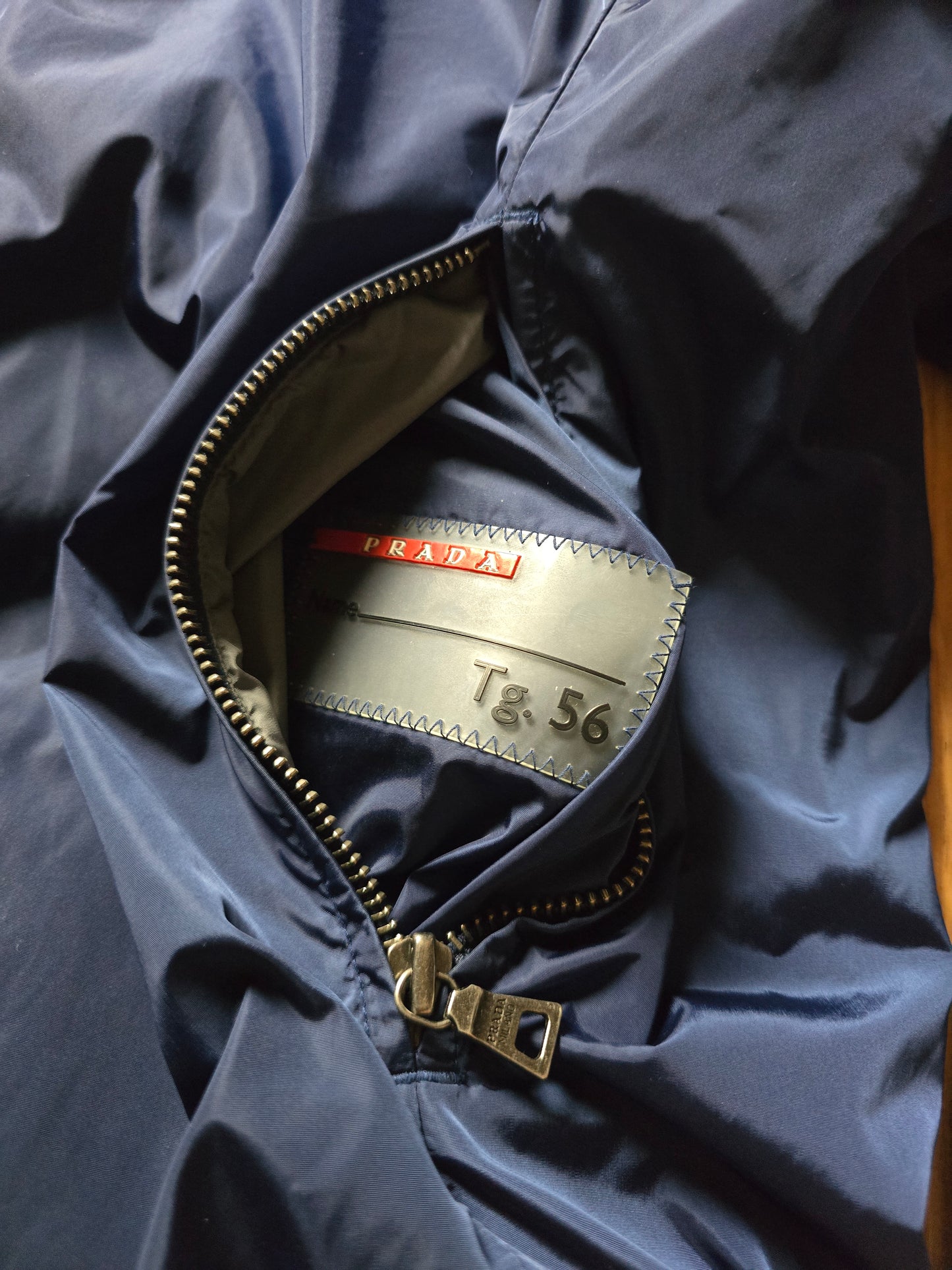 Prada Luna Rosa 2013 Padded Resin-Coated Nylon Reversible Jacket (L)