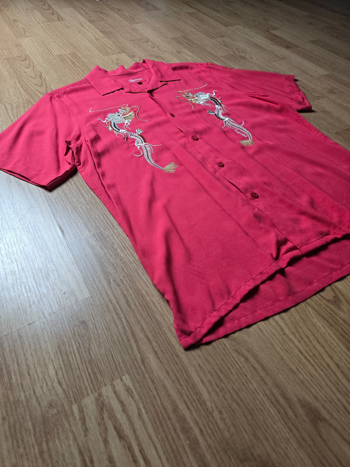 Supreme Dragon Rayon Button Up Shirt (M)