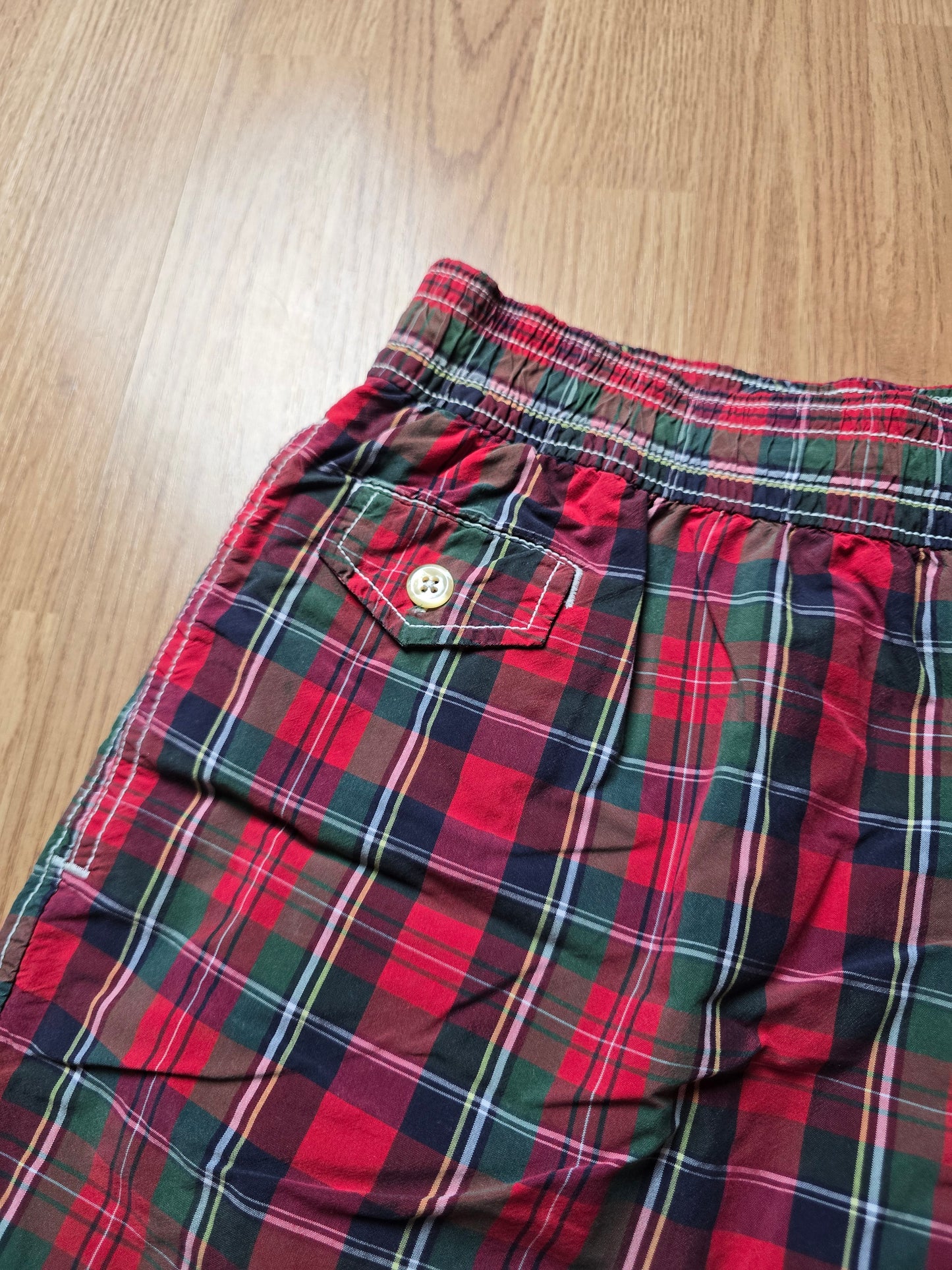 00s Ralph Lauren Big Pony Plaid Swim Shorts (M)