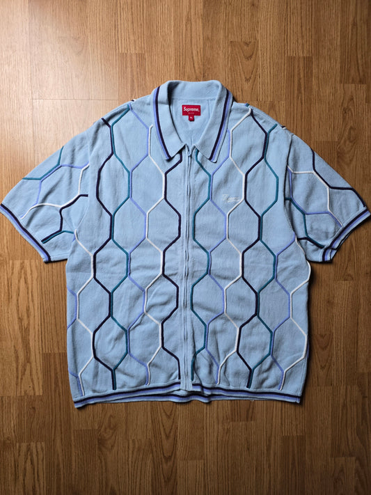Supreme Hex Zip Up Polo Shirt (L/XL)