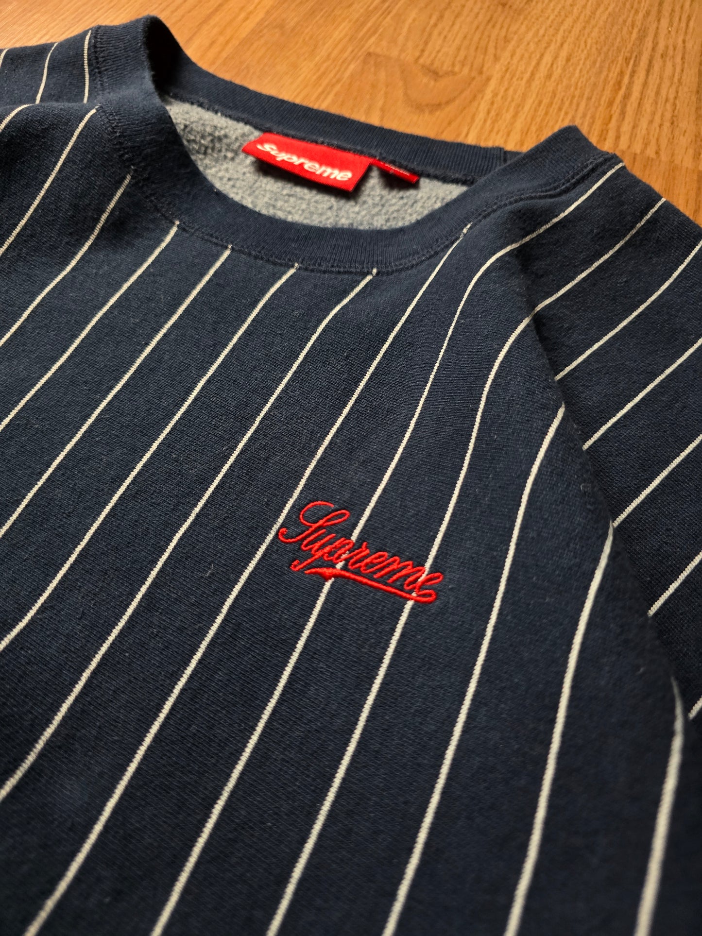Supreme Pinstripe Crewneck Sweatshirt (XL)