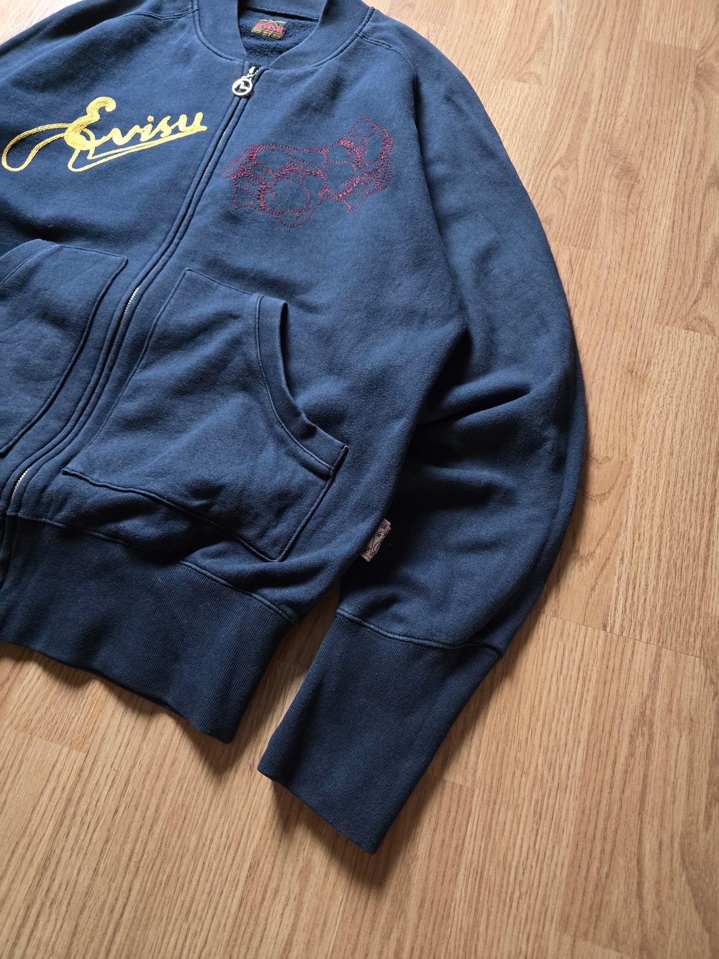00s Evisu Embroidered Cotton Zip Bomber (L/XL)