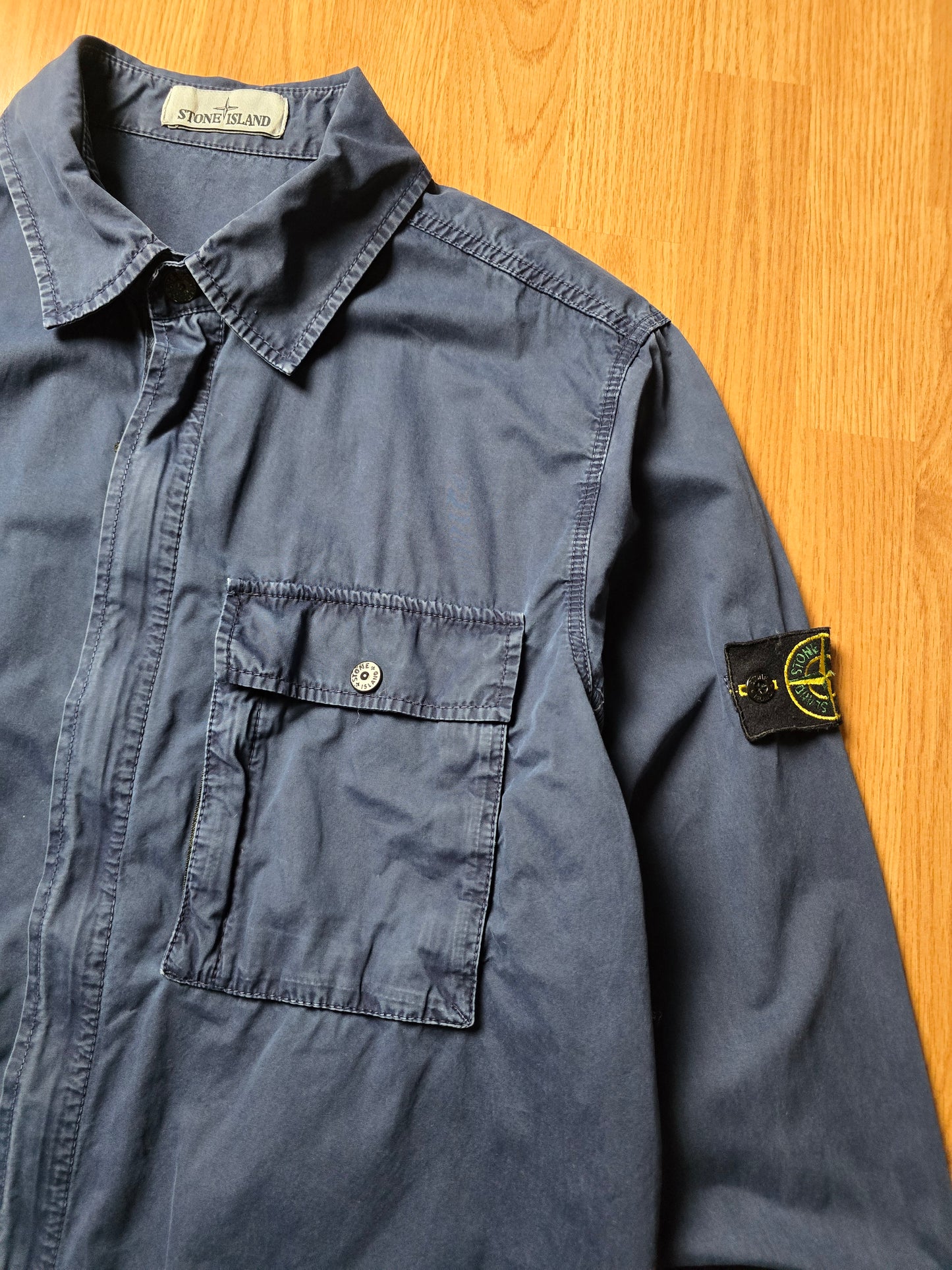 Stone Island Garment Dyed Cotton Zip Overshirt (L/XL)