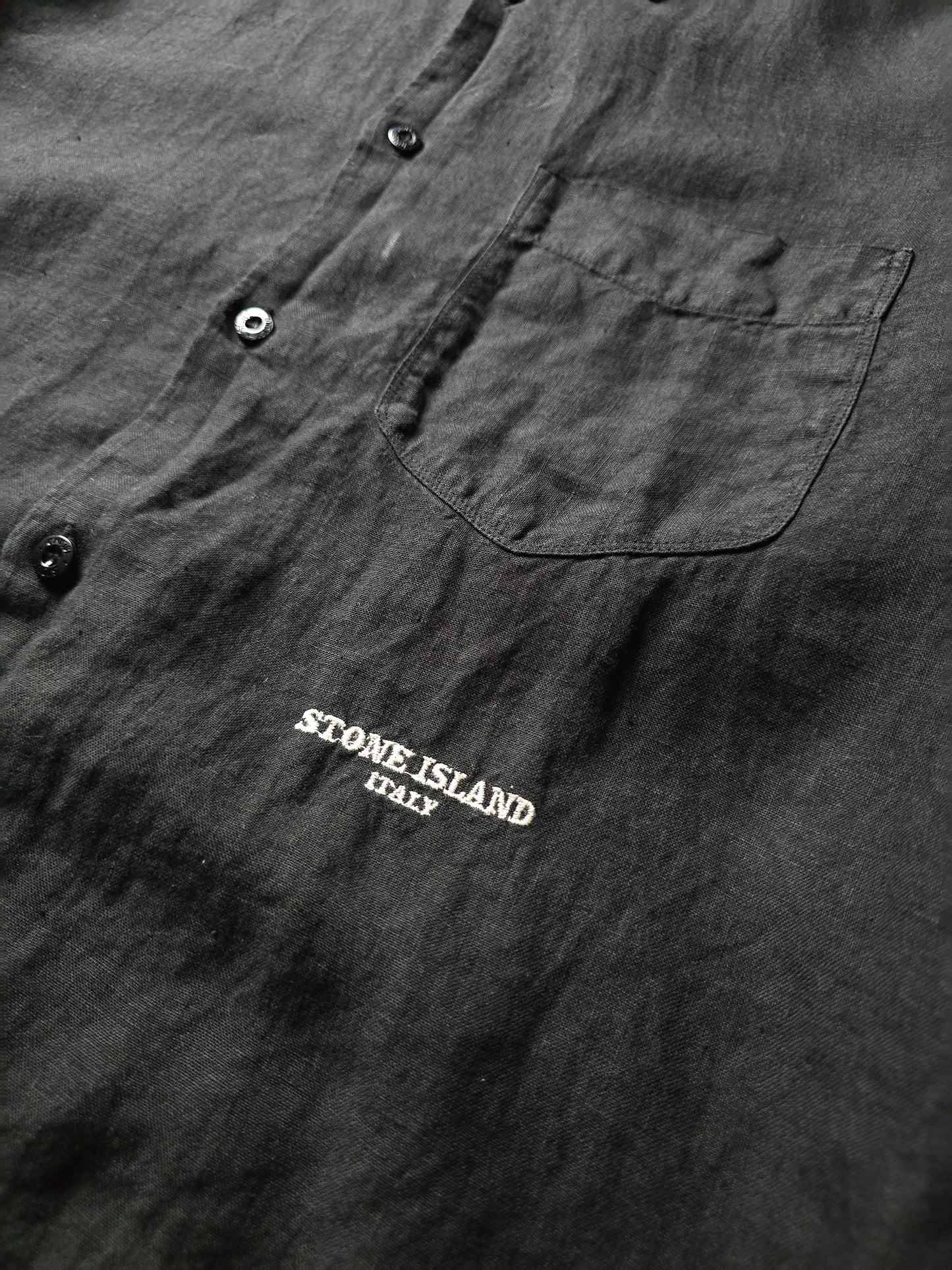 Vintage Stone Island Embroidered Linen LS Shirt (L)