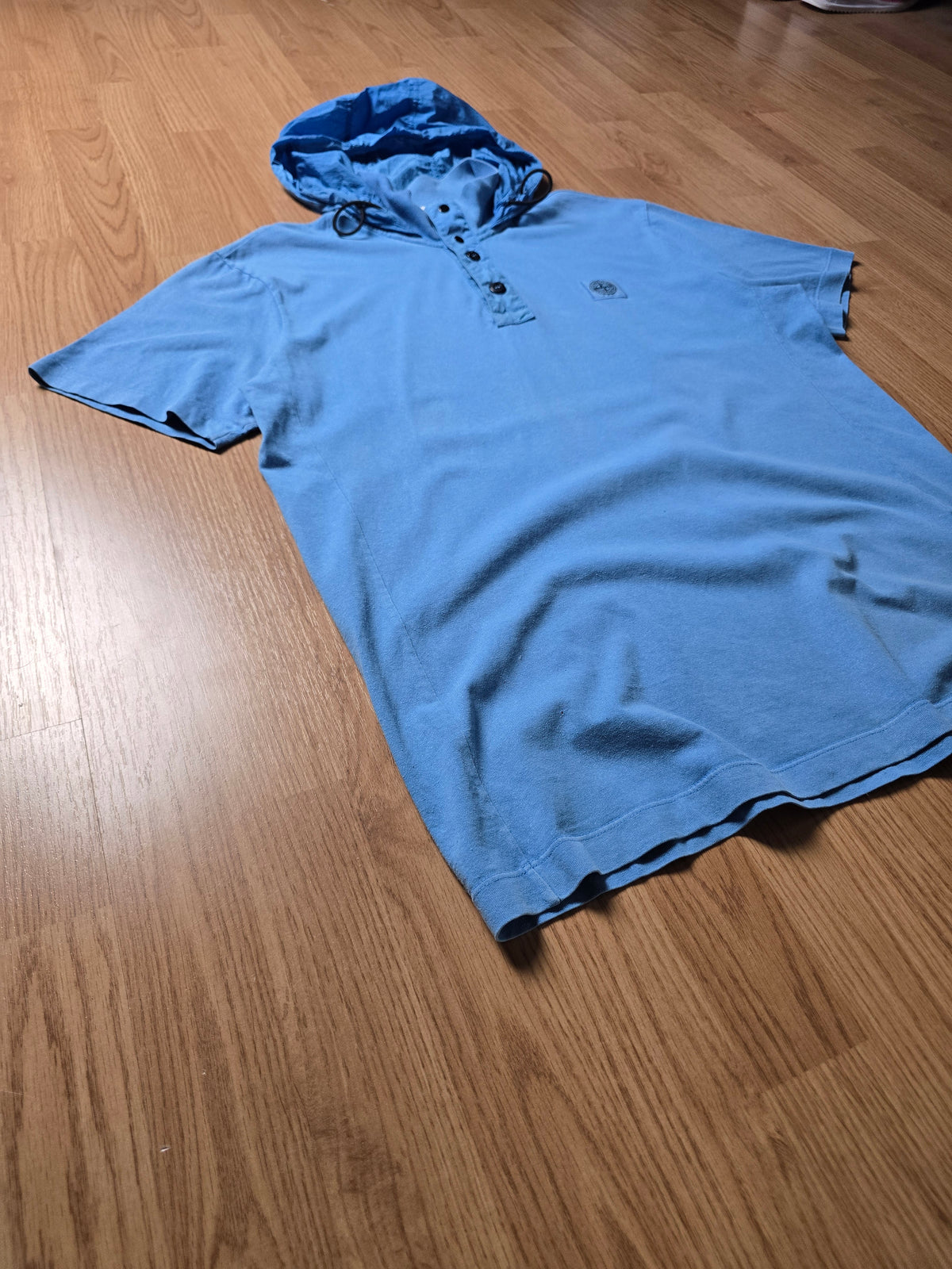 Stone Island Compass Patch Hooded Polo Shirt (L)