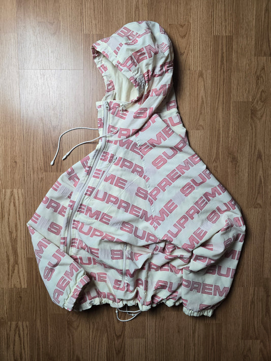 RARE Supreme Logo Ripstop Hooded Track Jacket (M)