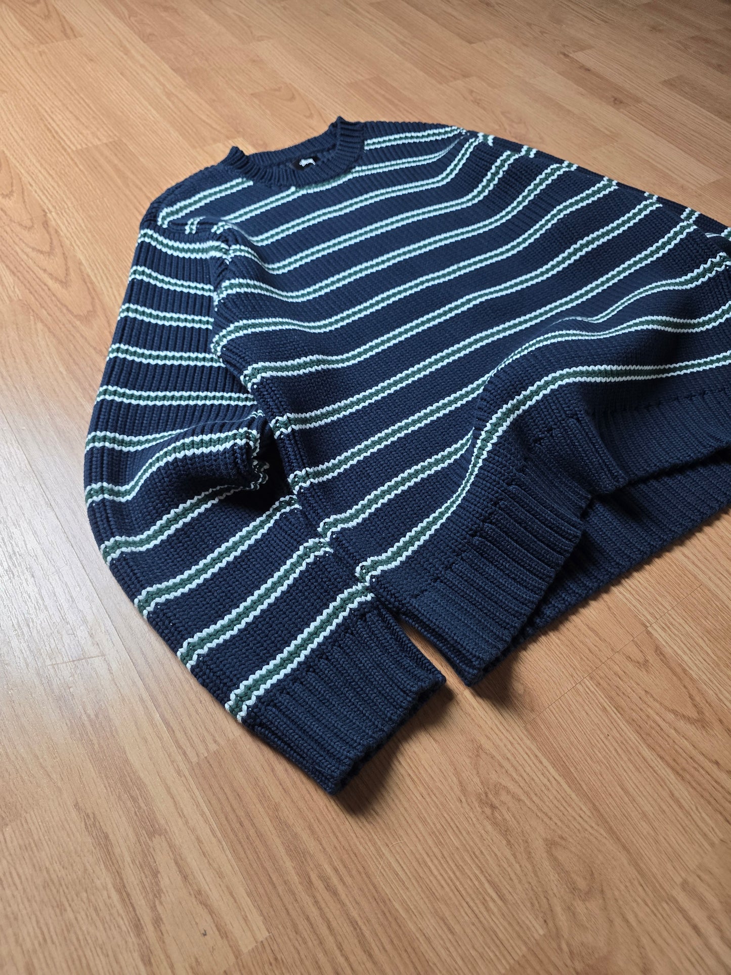Stussy Stripe Knit Crewneck Sweater (S/M)