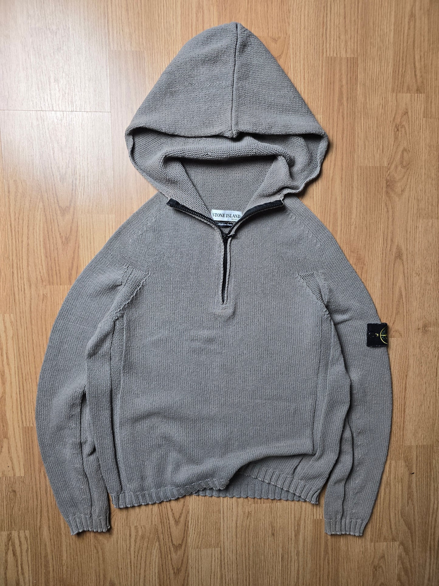 Stone Island SS03 1/4 zip Cotton Knit Hoodie (S/M)