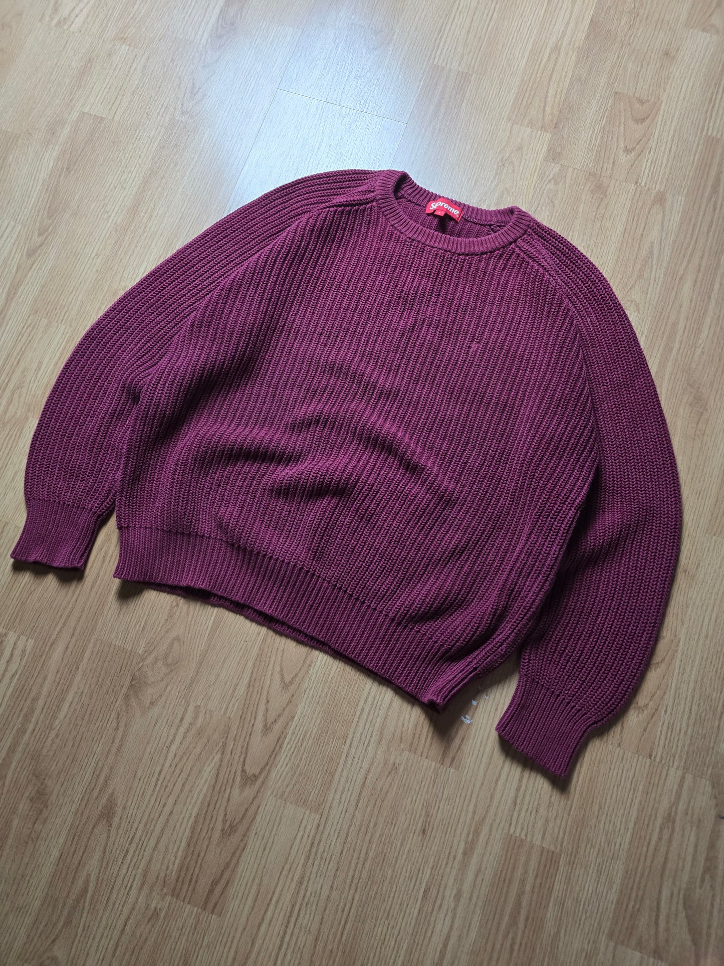 Supreme Ribbed Crewneck Fisherman Knit Sweater (M)
