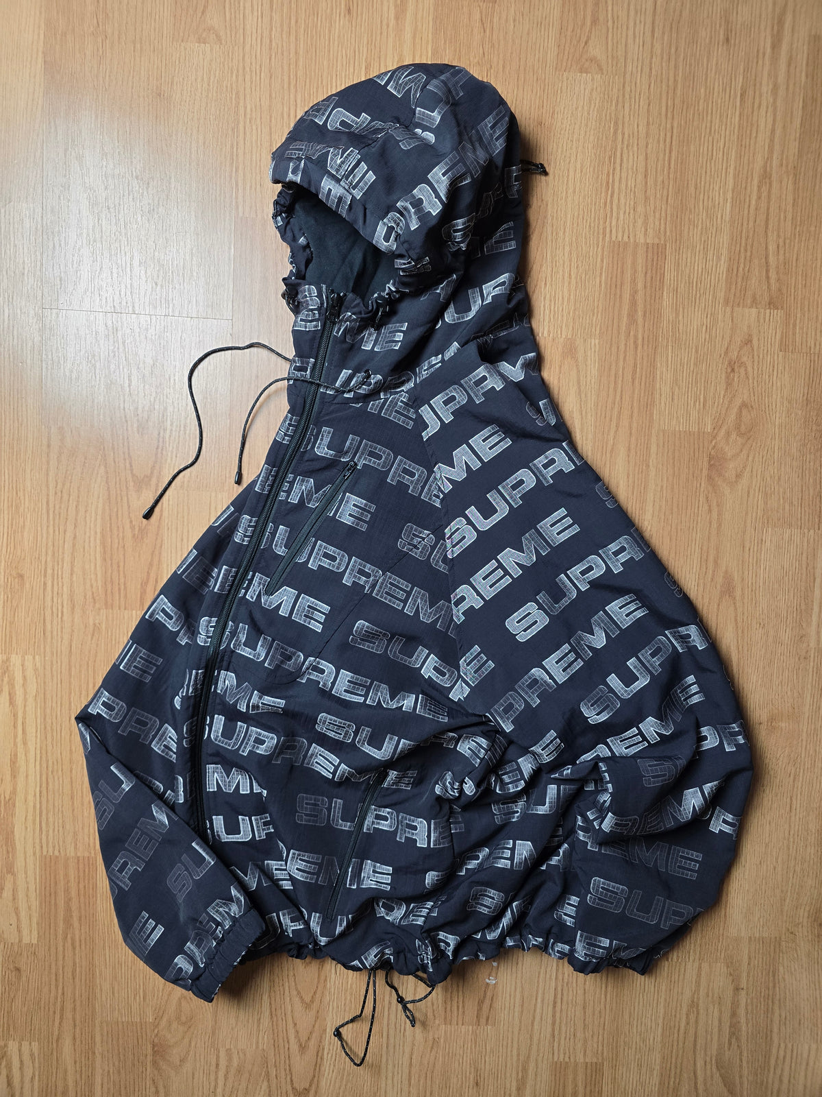 RARE Supreme Logo Ripstop Hooded Track Jacket (XL)