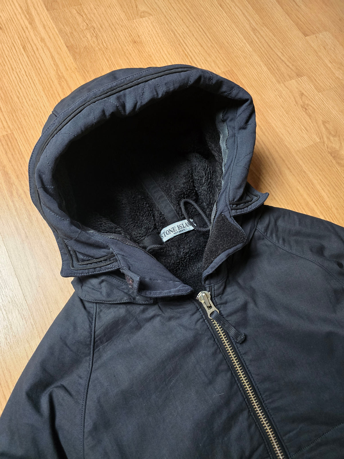 Stone Island Flaace Lined Mussola Gommata Hooded Bomber Jacket (M)