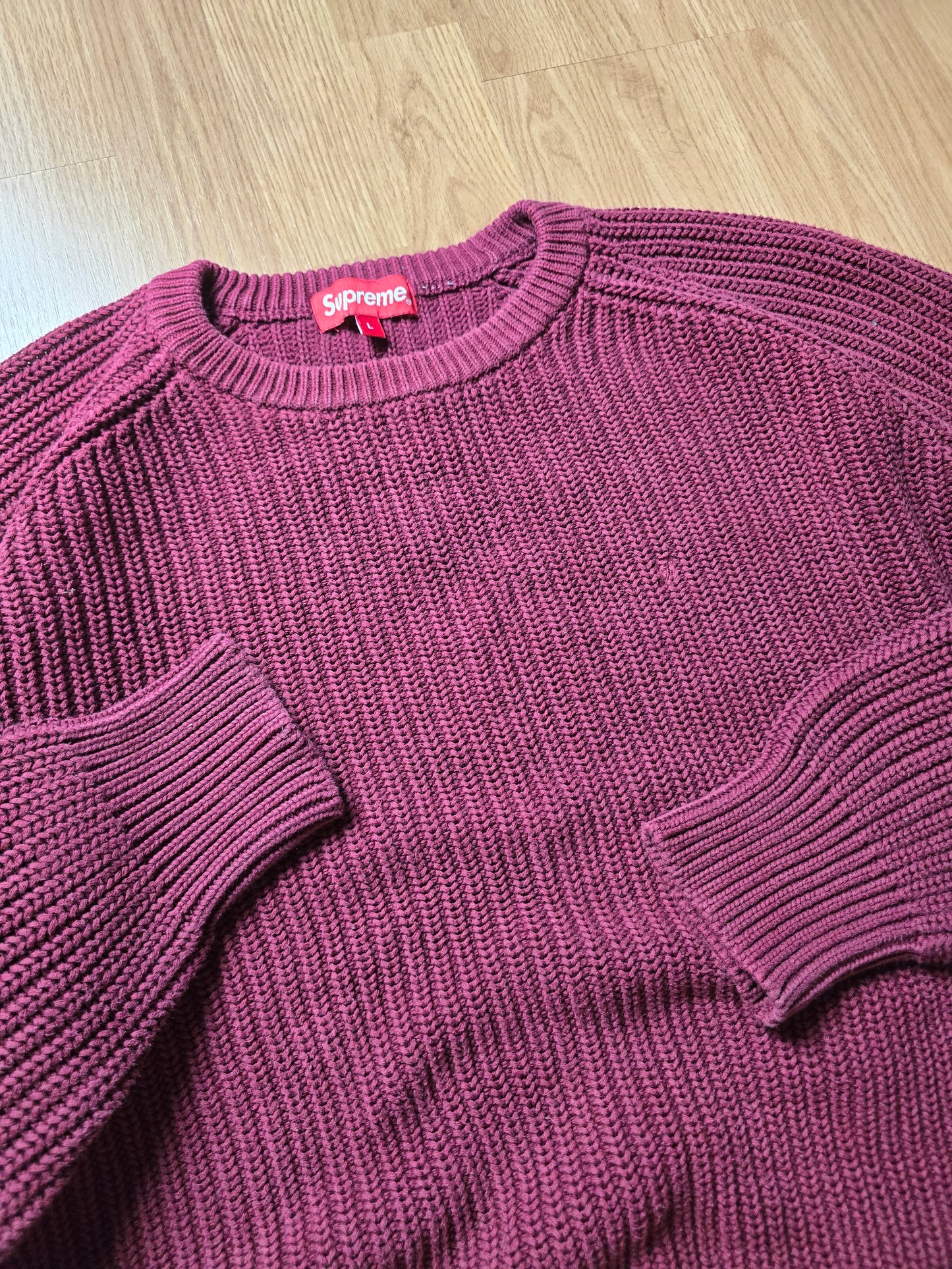 Supreme Ribbed Crewneck Fisherman Knit Sweater (M)