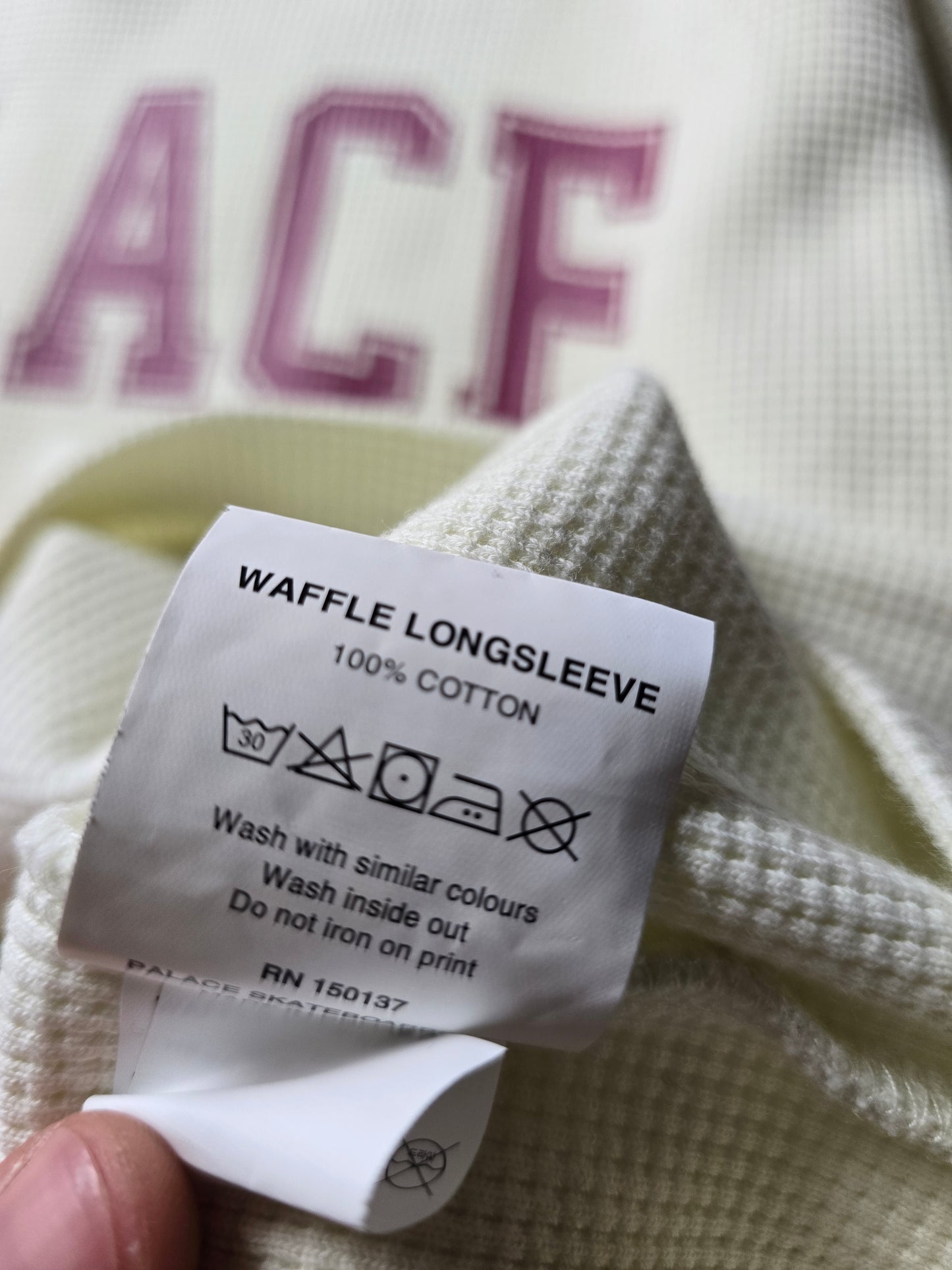 Palace Waffle Longsleeve Spellout Top (L)
