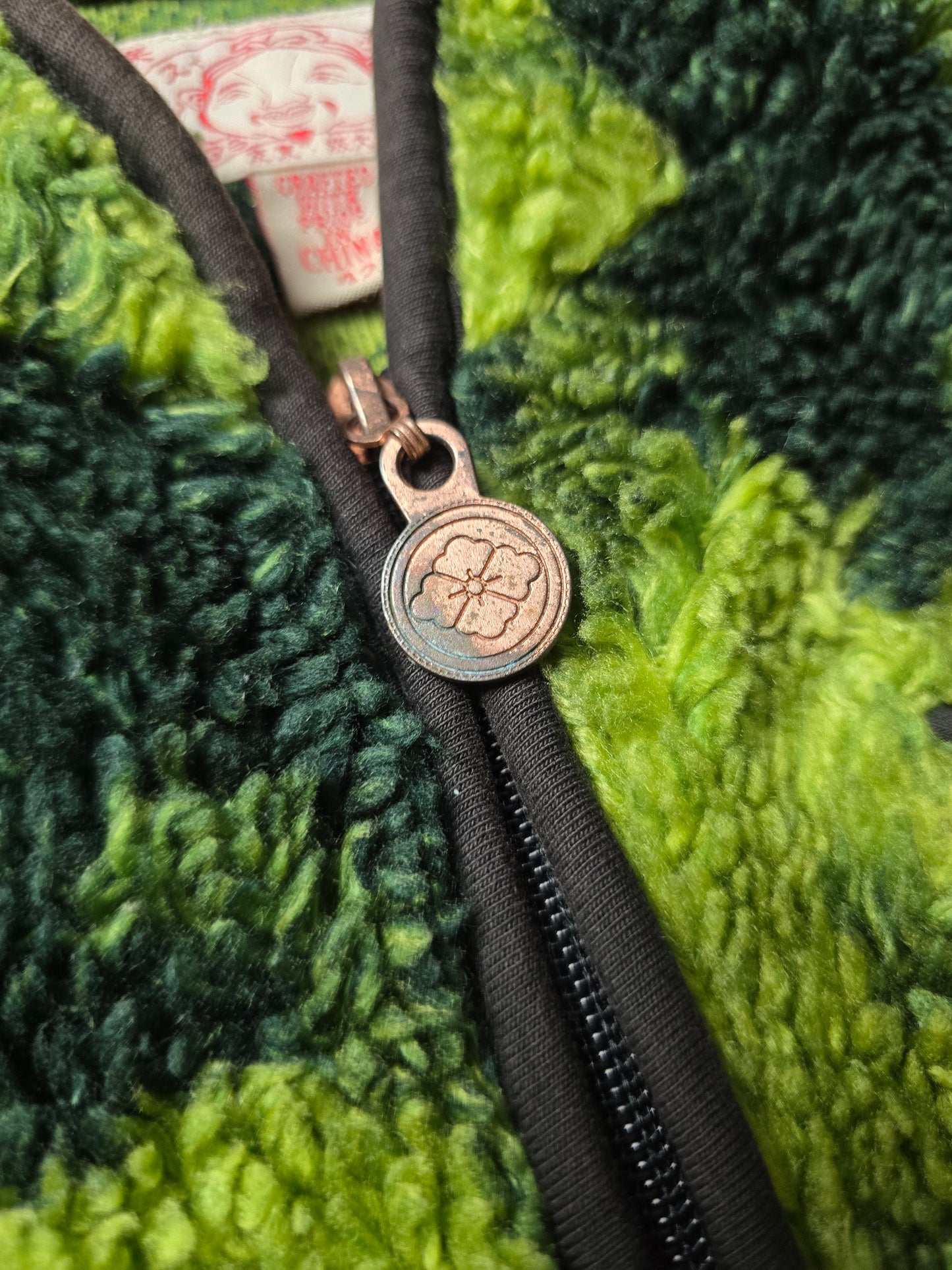 Evisu Deep Sherpa Pile Logo Camo Fleece Jacket (M)