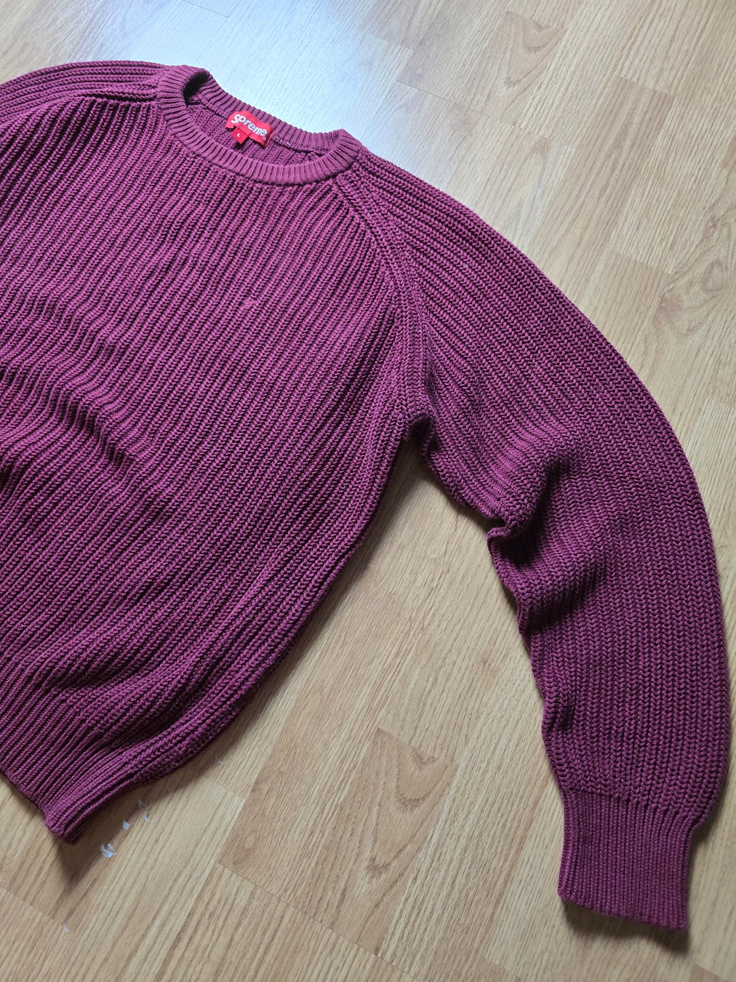 Supreme Ribbed Crewneck Fisherman Knit Sweater (M)