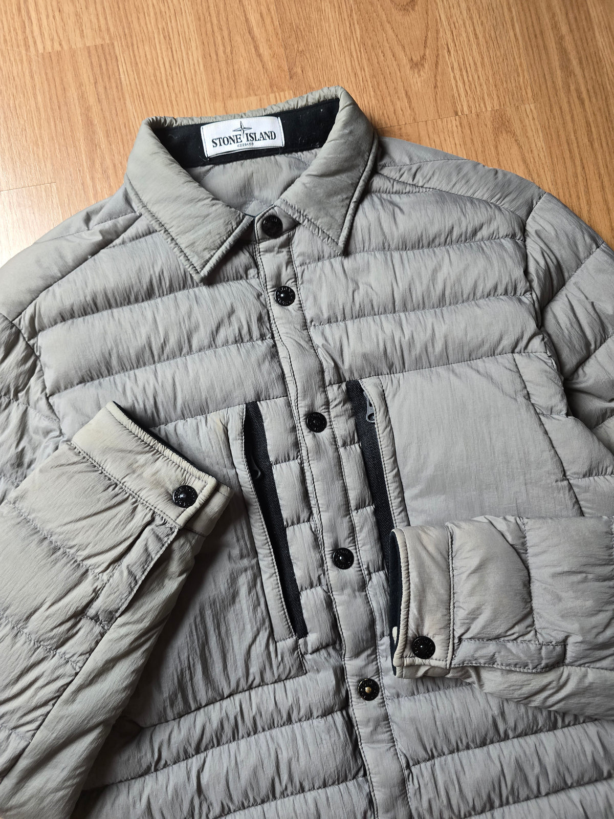 Stone Island Garment Dyed Micro Yarn Down Overshirt Jacket (S)