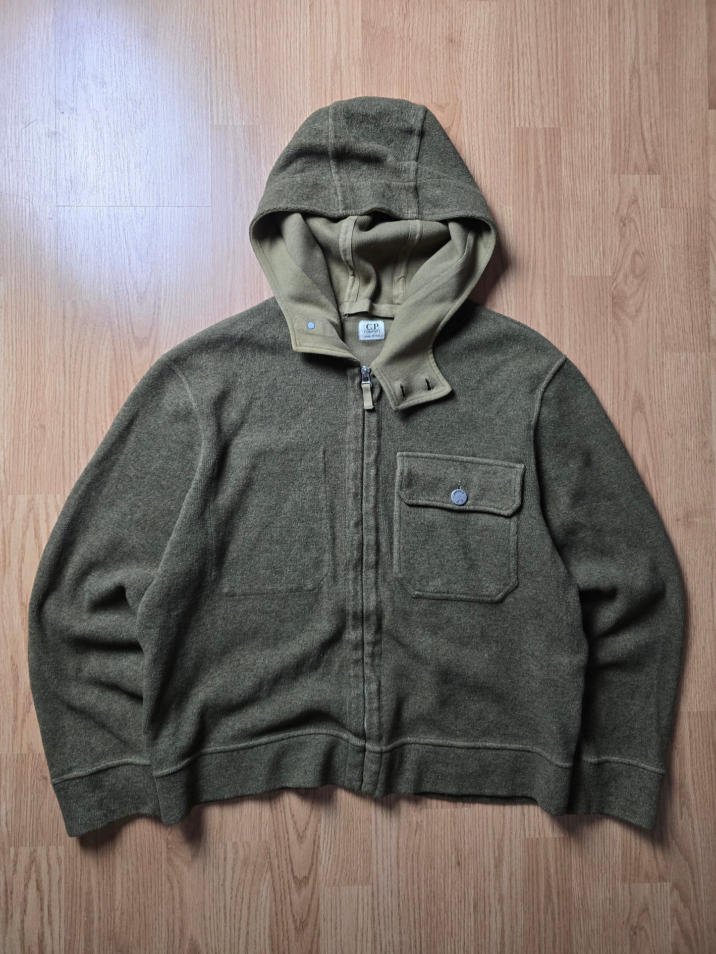 C.P. Company AW03 Cotton & Wool Blend Knit Zip Hoodie (M)