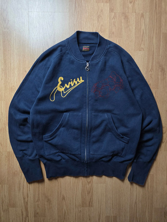 00s Evisu Embroidered Cotton Zip Bomber (L/XL)