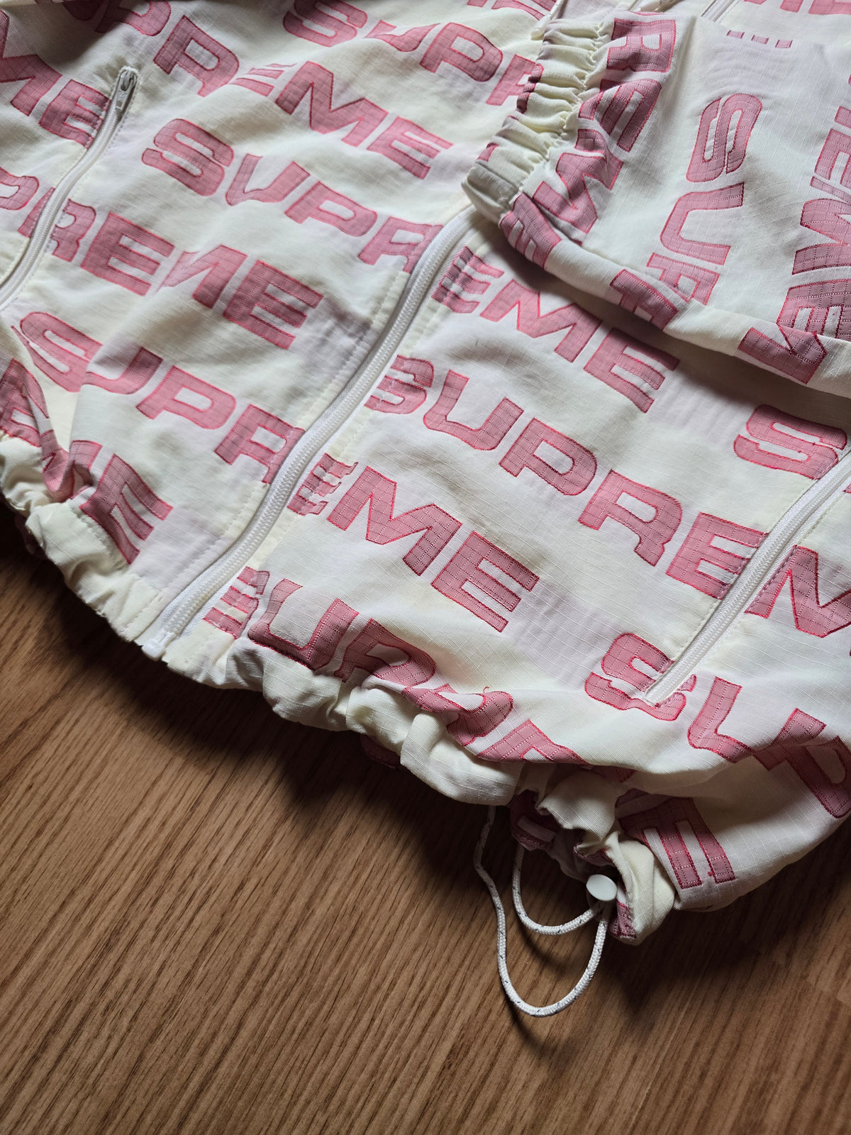 RARE Supreme Logo Ripstop Hooded Track Jacket (M)