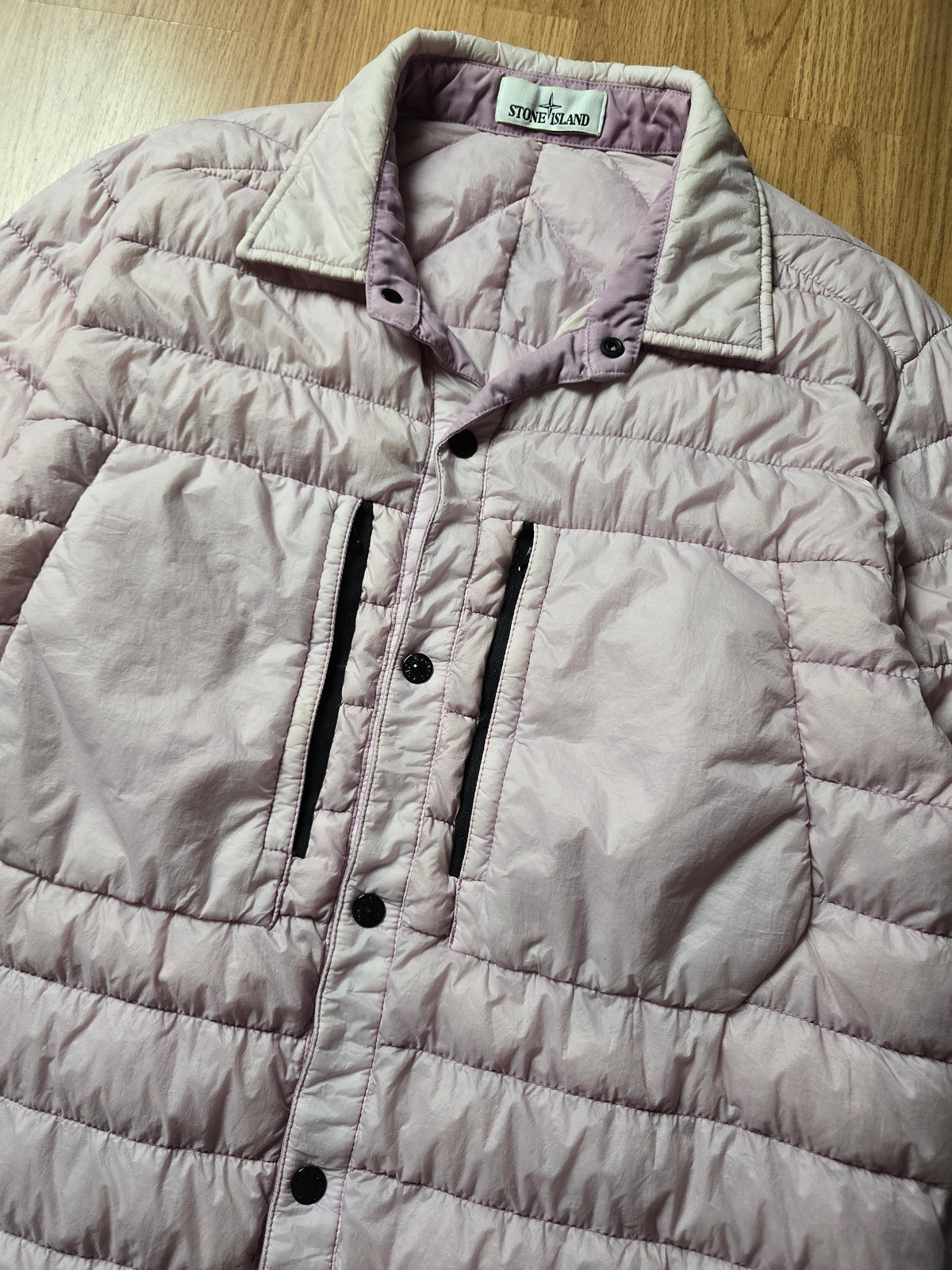 Stone Island Garment Dyed Micro Yarn Down Overshirt Jacket (XL)