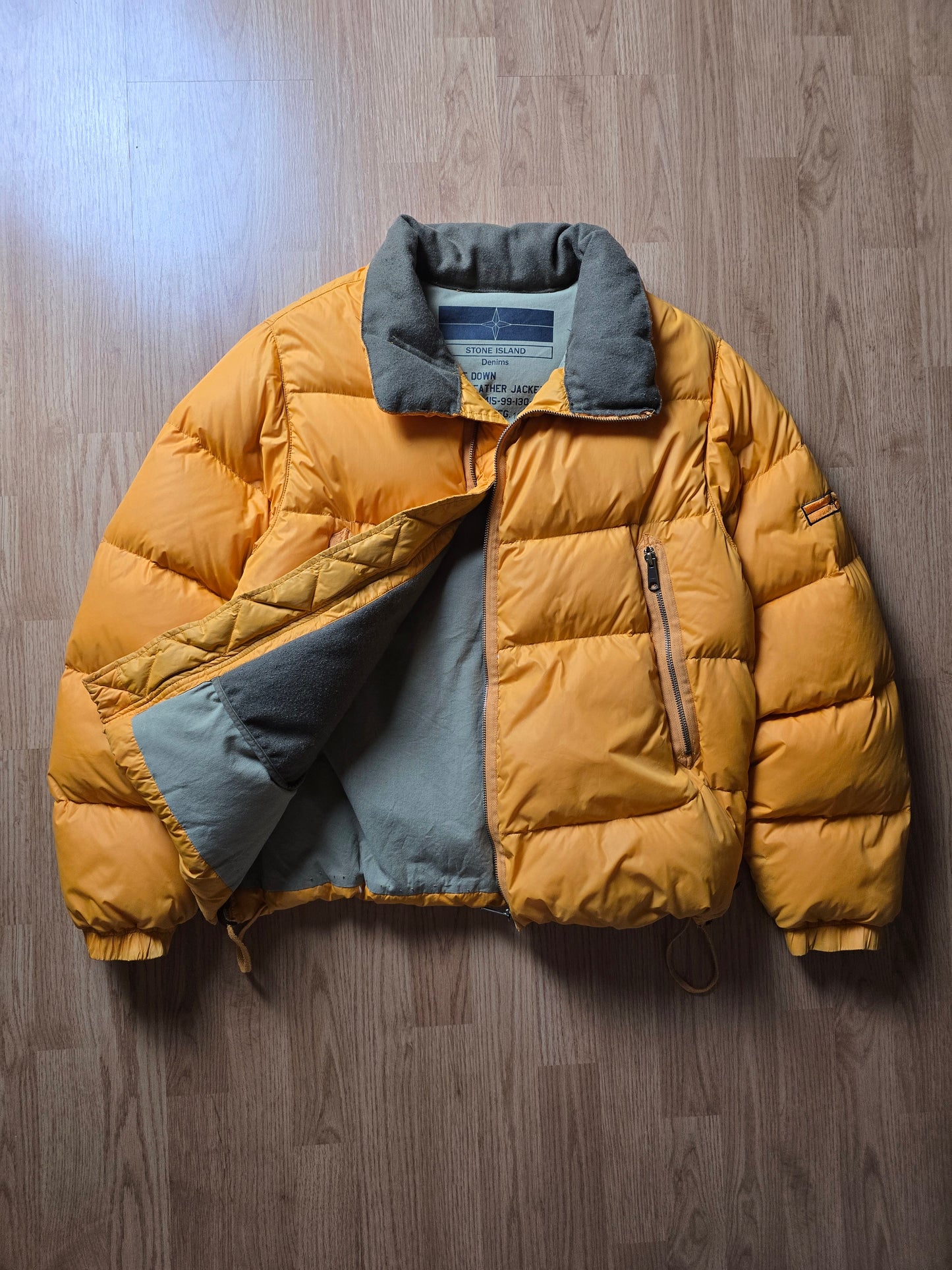 RARE Stone Island Denims AW07 Goose Down Asymmetrical Zip Puffer Jacket (L)