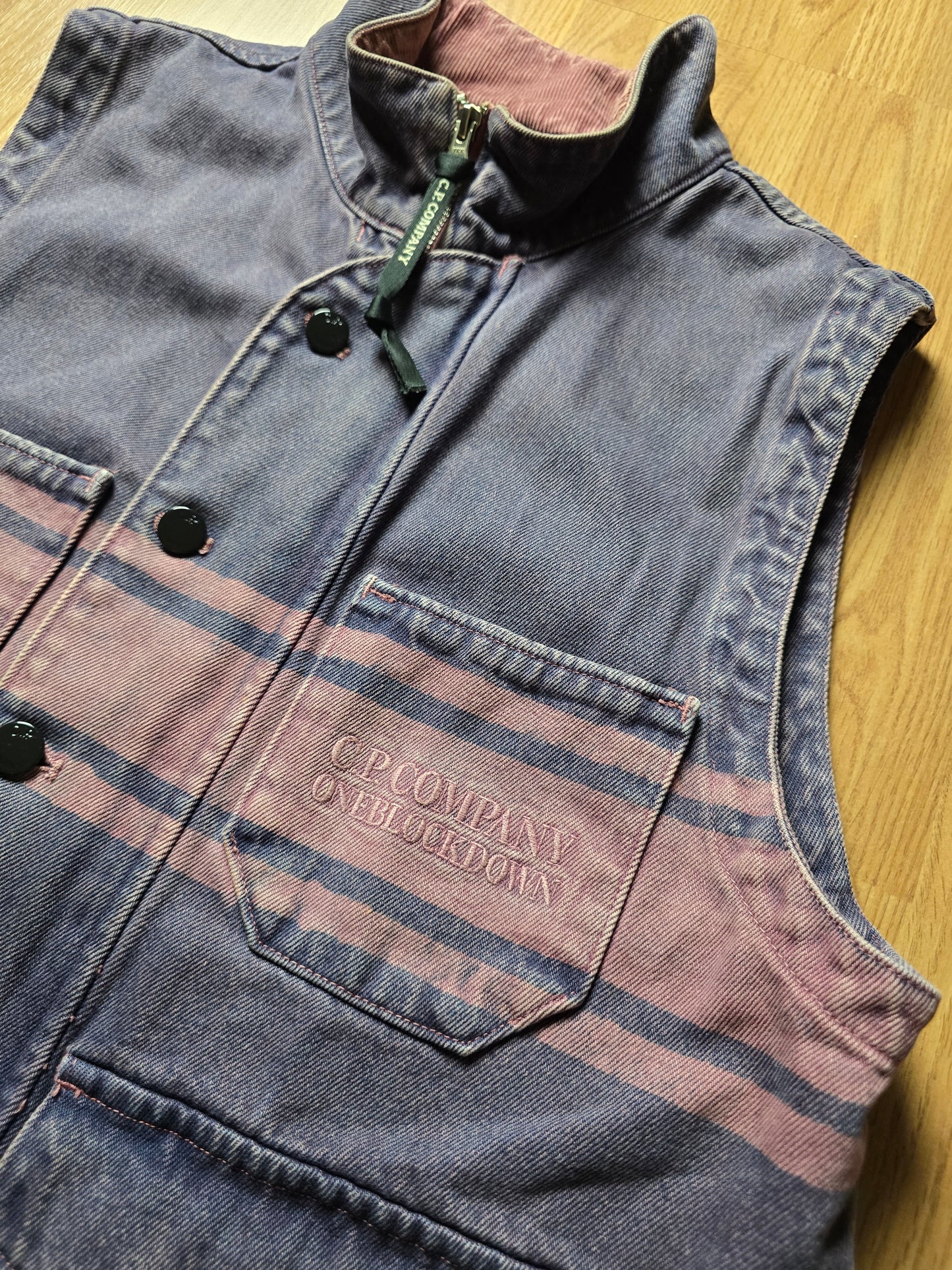 C.P. Company x One Bock Down Denim Utility Vest (M)