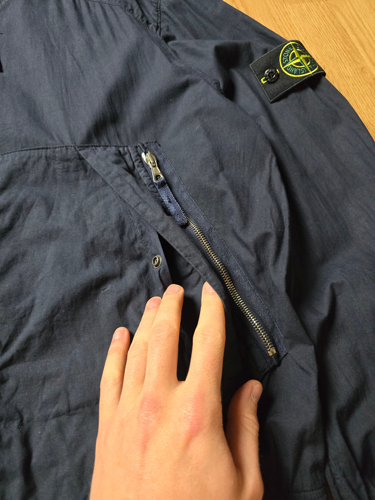Stone Island Lightweight Mussola Gommata Hooded Bomber Jacket (L)