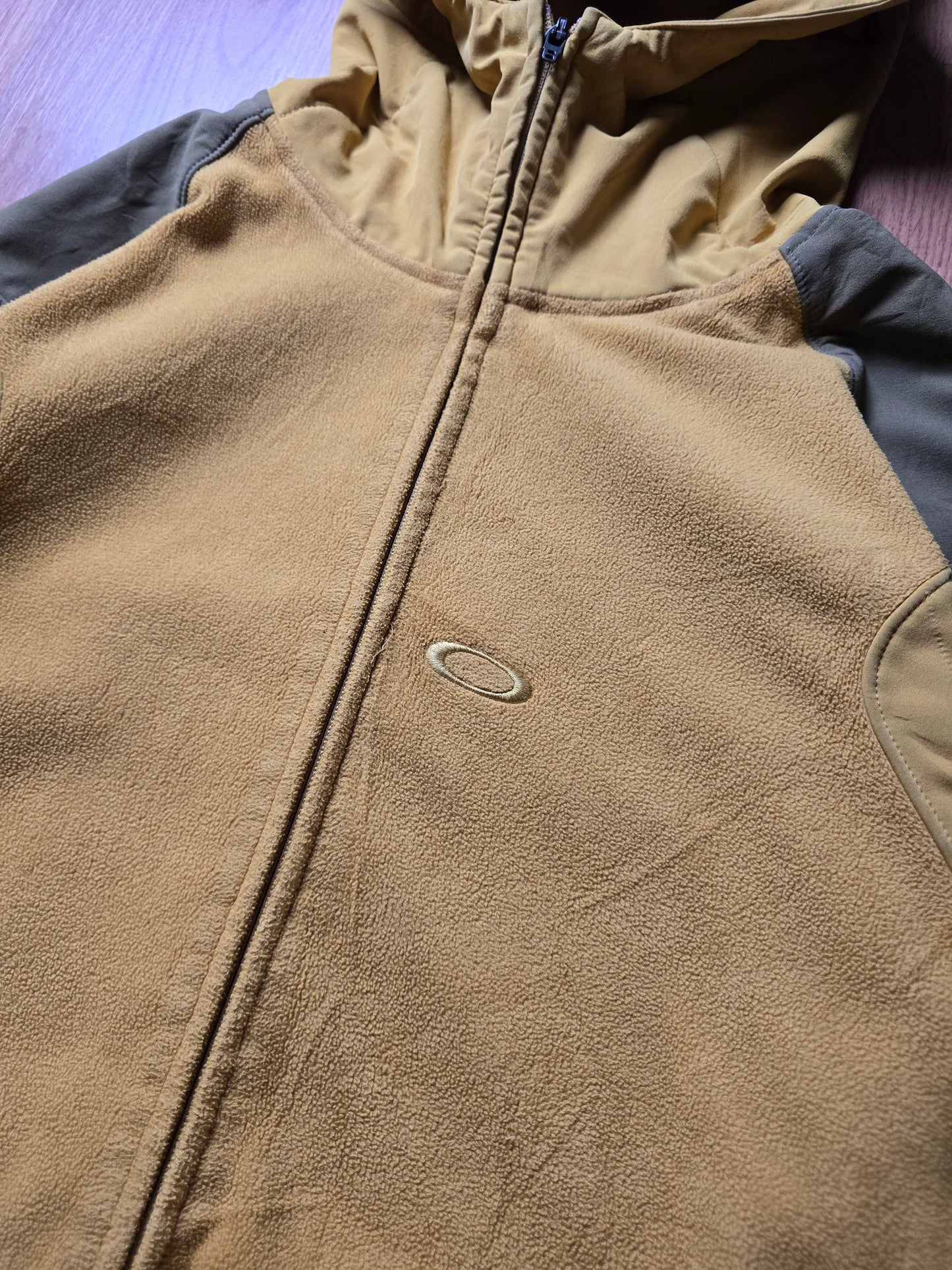 00s Oakley Zip-Up Technical Pannelled Fleece Hoodie (L)
