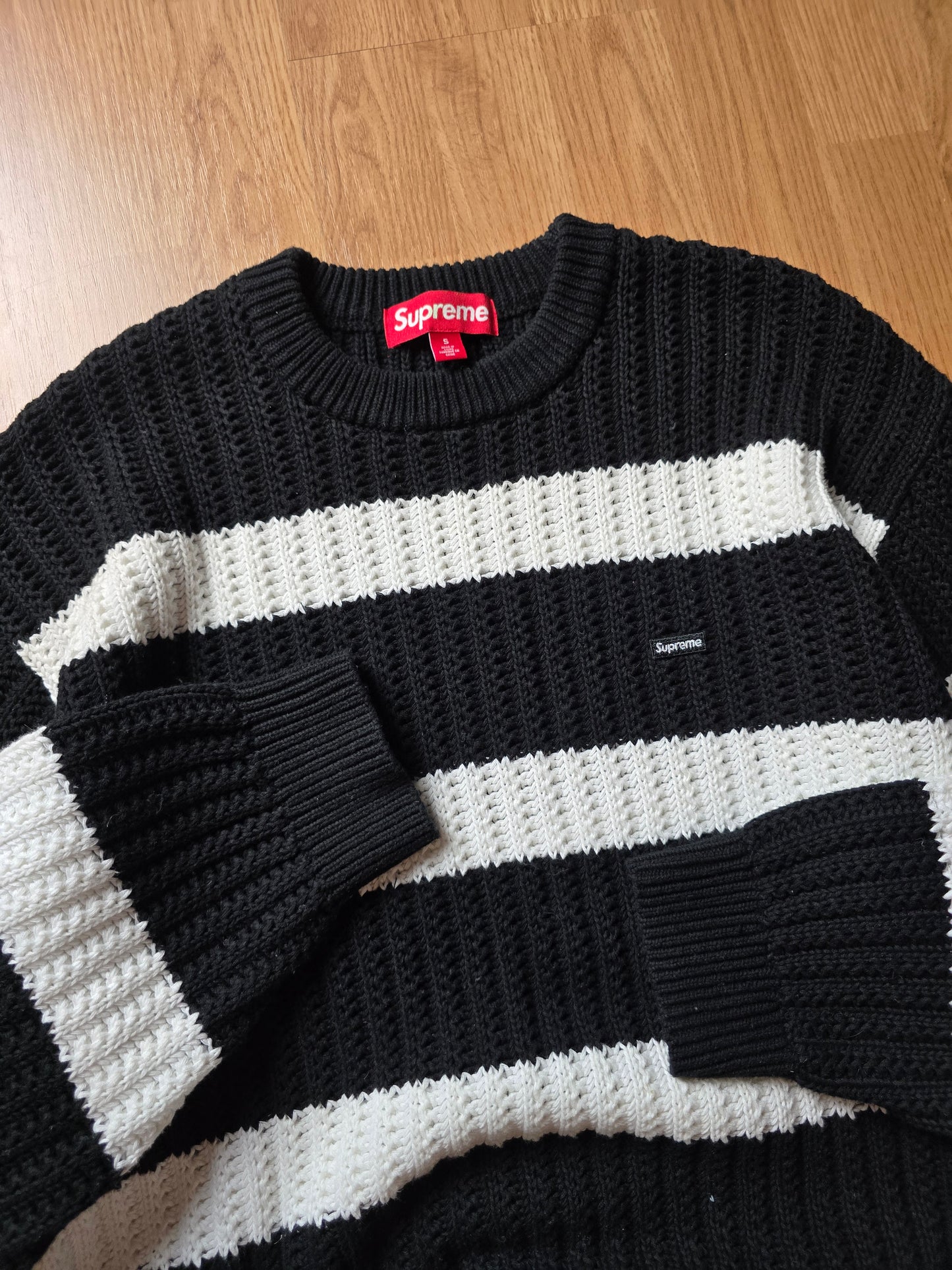 Supreme Loose Gauge Small Box Stripe Knit Sweater (S/M)