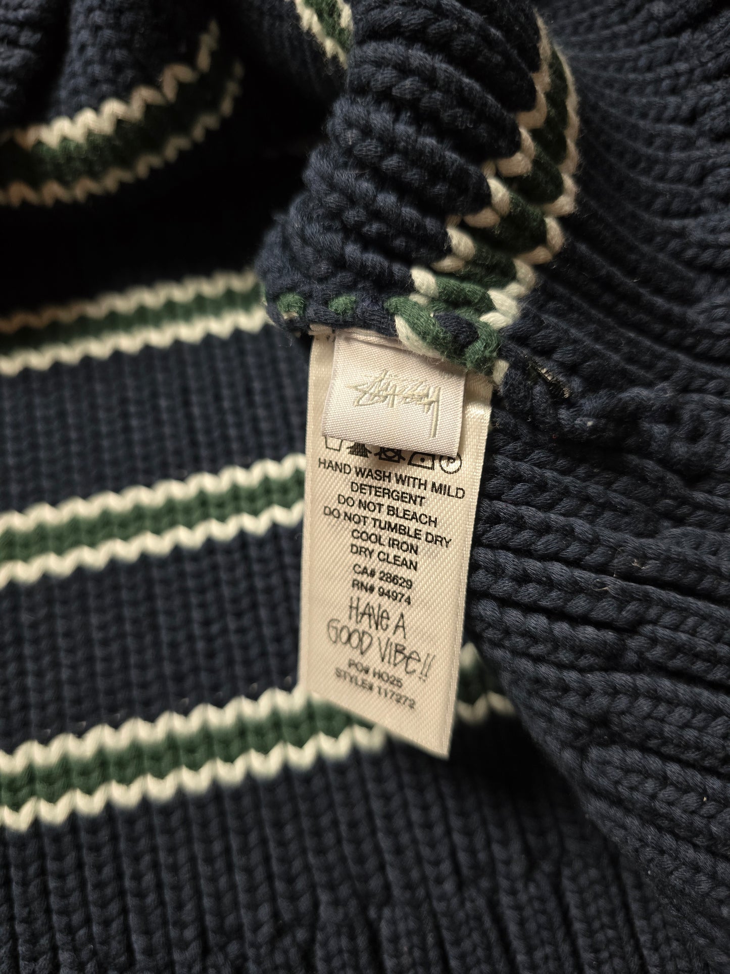 Stussy Stripe Knit Crewneck Sweater (S/M)