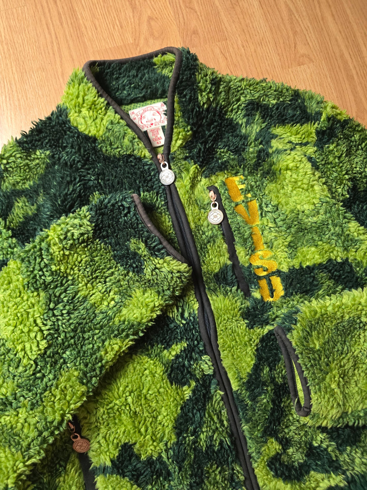 Evisu Deep Sherpa Pile Logo Camo Fleece Jacket (M)