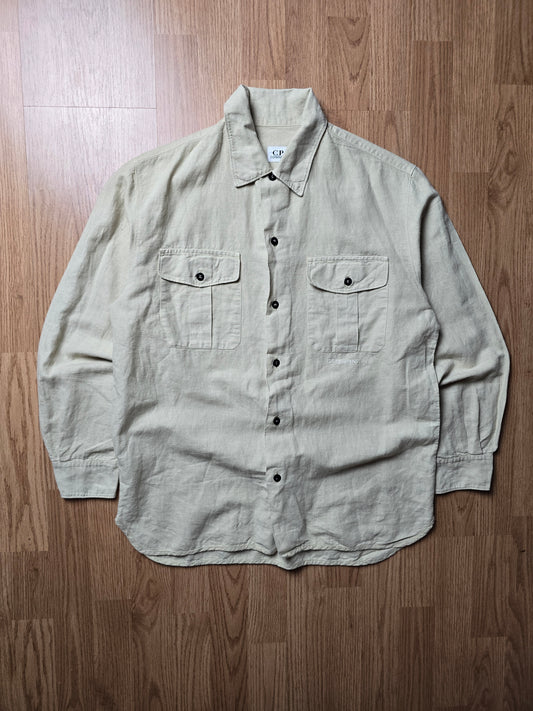 Vintage C.P. Company SS99 Embroidered Lino Flax LS Shirt (S)