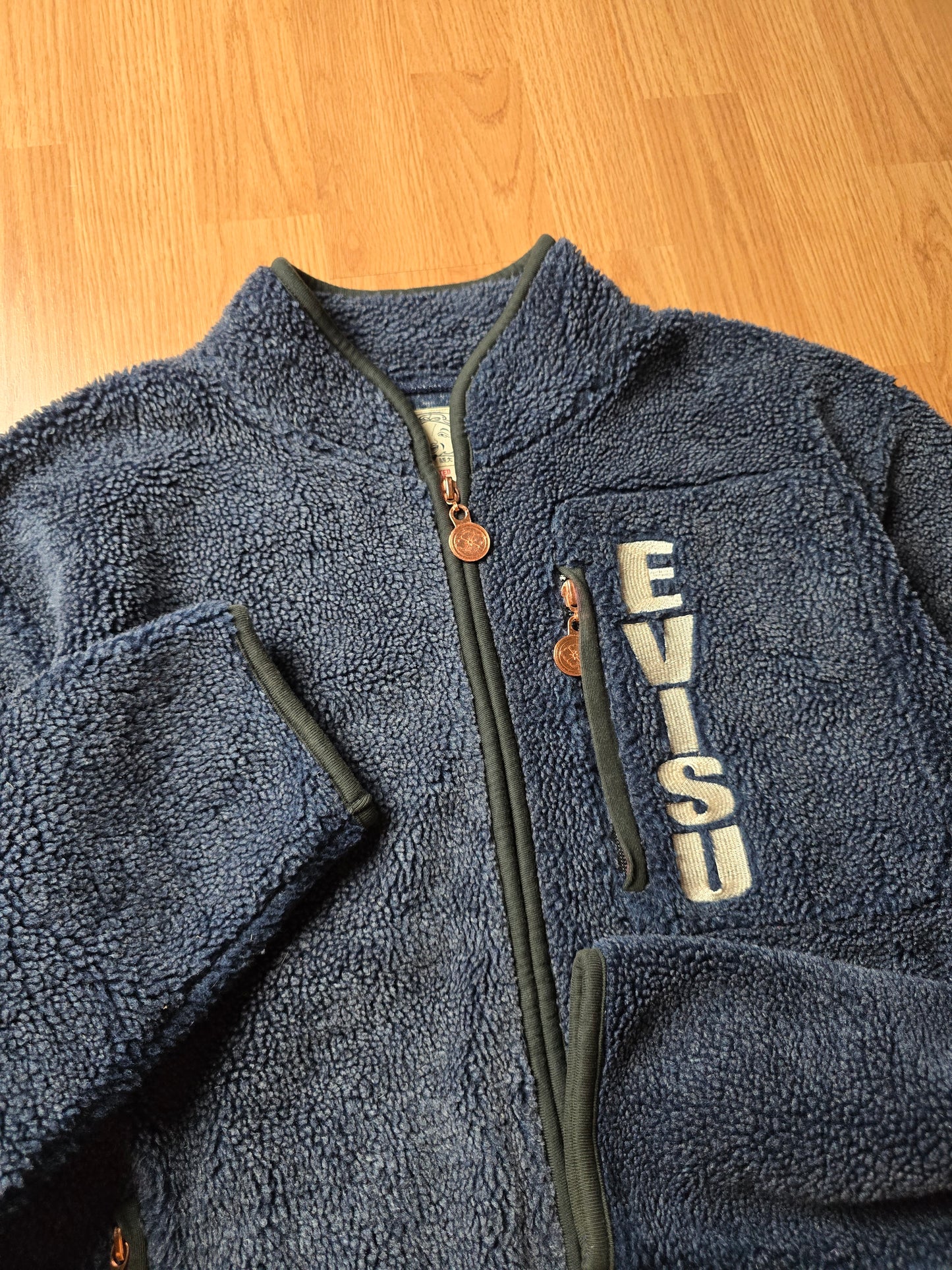 Evisu Deep Sherpa Pile Logo Fleece Jacket (M)