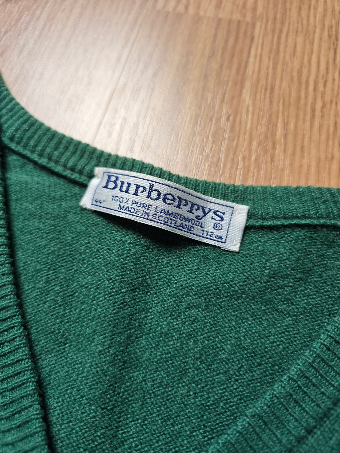 Vintage Burberry Golf Wool V Neck Sweater (XL)