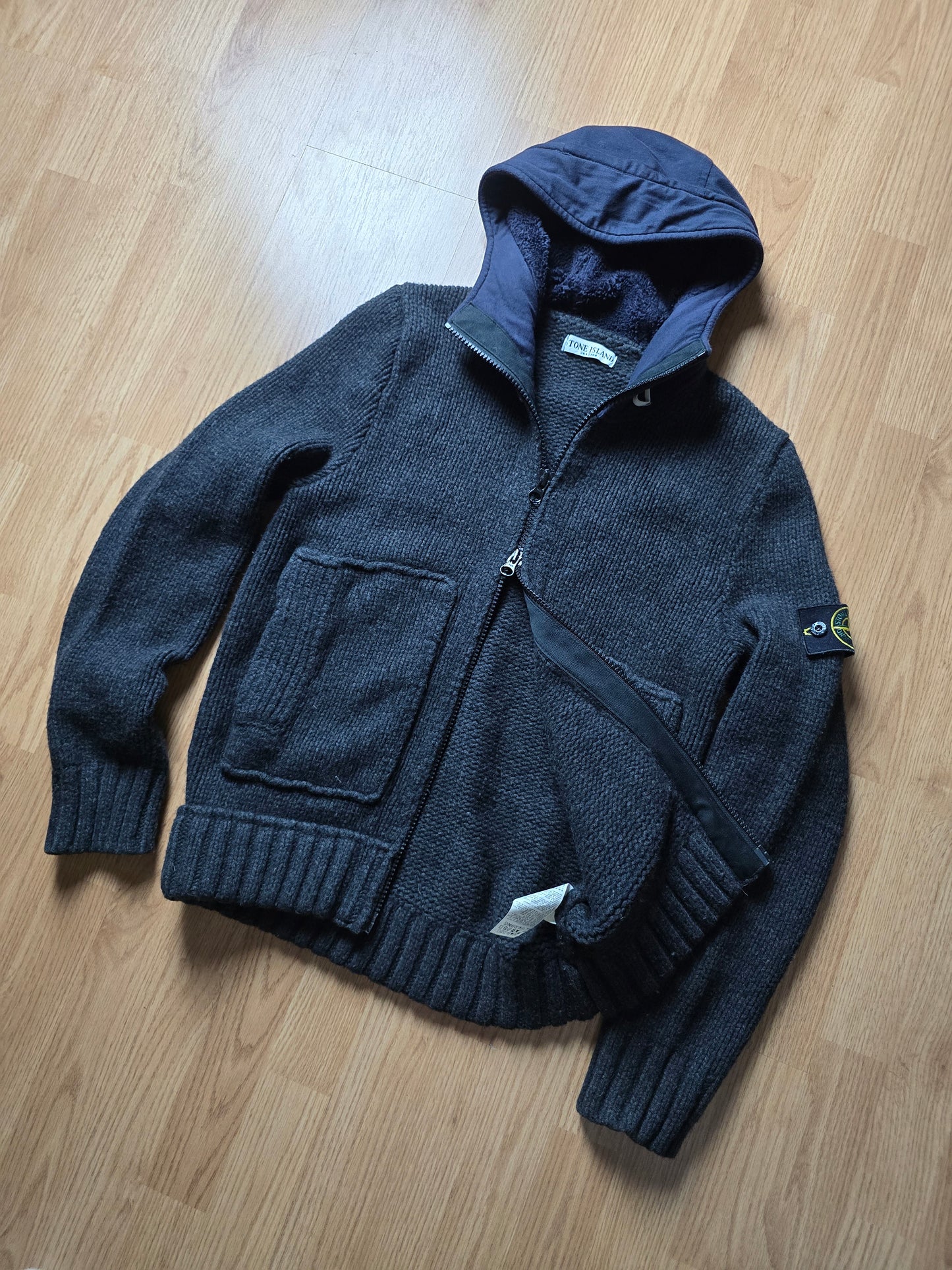 Stone Island AW11 Heavyweight Wool Knit Zip Hoodie (M)