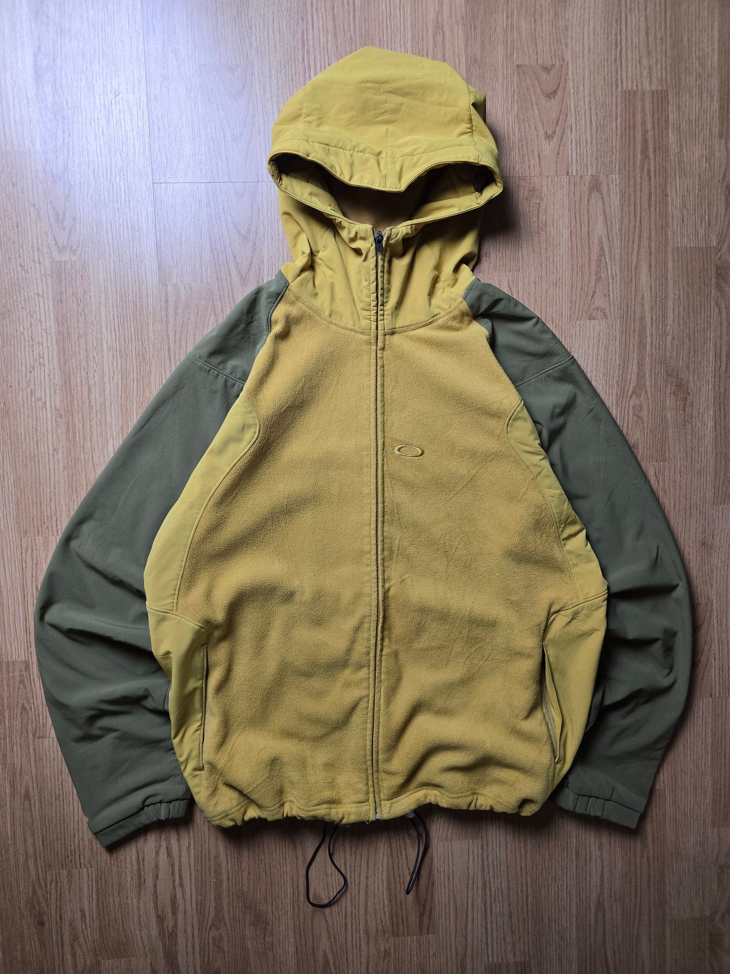 00s Oakley Zip-Up Technical Pannelled Fleece Hoodie (L)