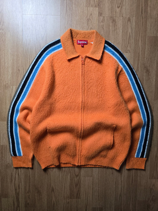 Supreme Sleeve Stripe Zip Up Sweater (M)