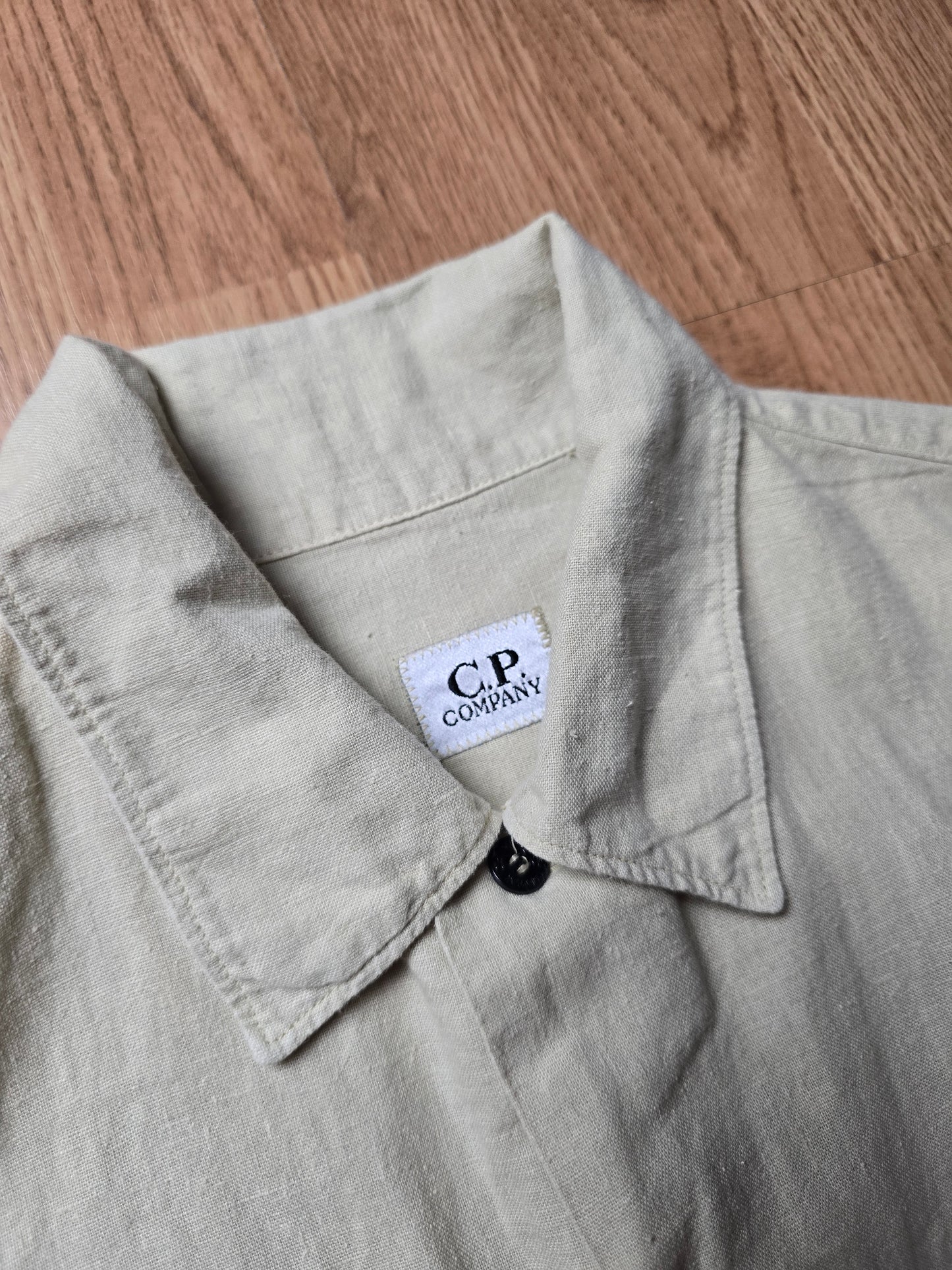 Vintage C.P. Company SS99 Embroidered Lino Flax LS Shirt (S)