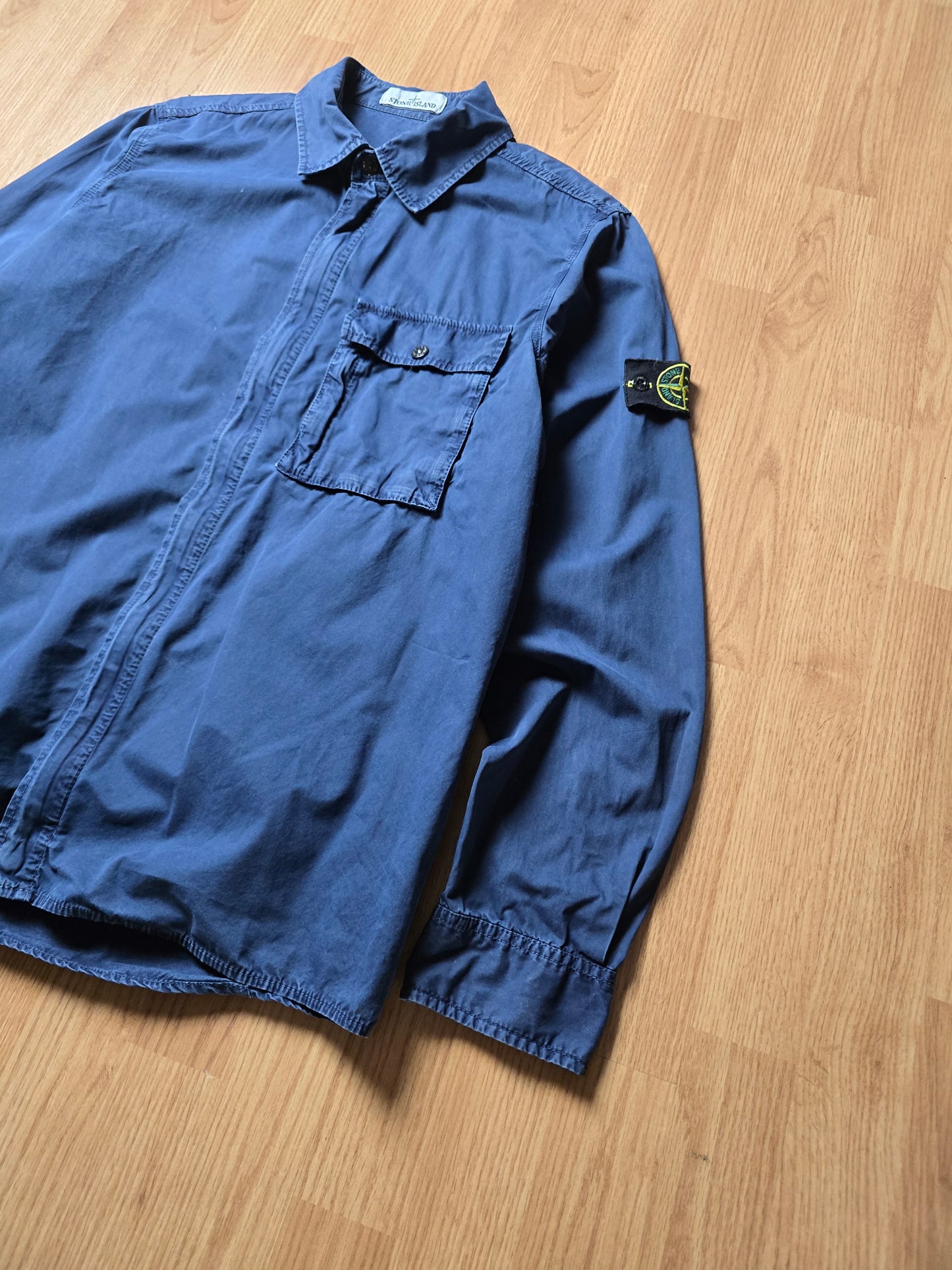 Stone Island Garment Dyed Cotton Zip Overshirt (L/XL)